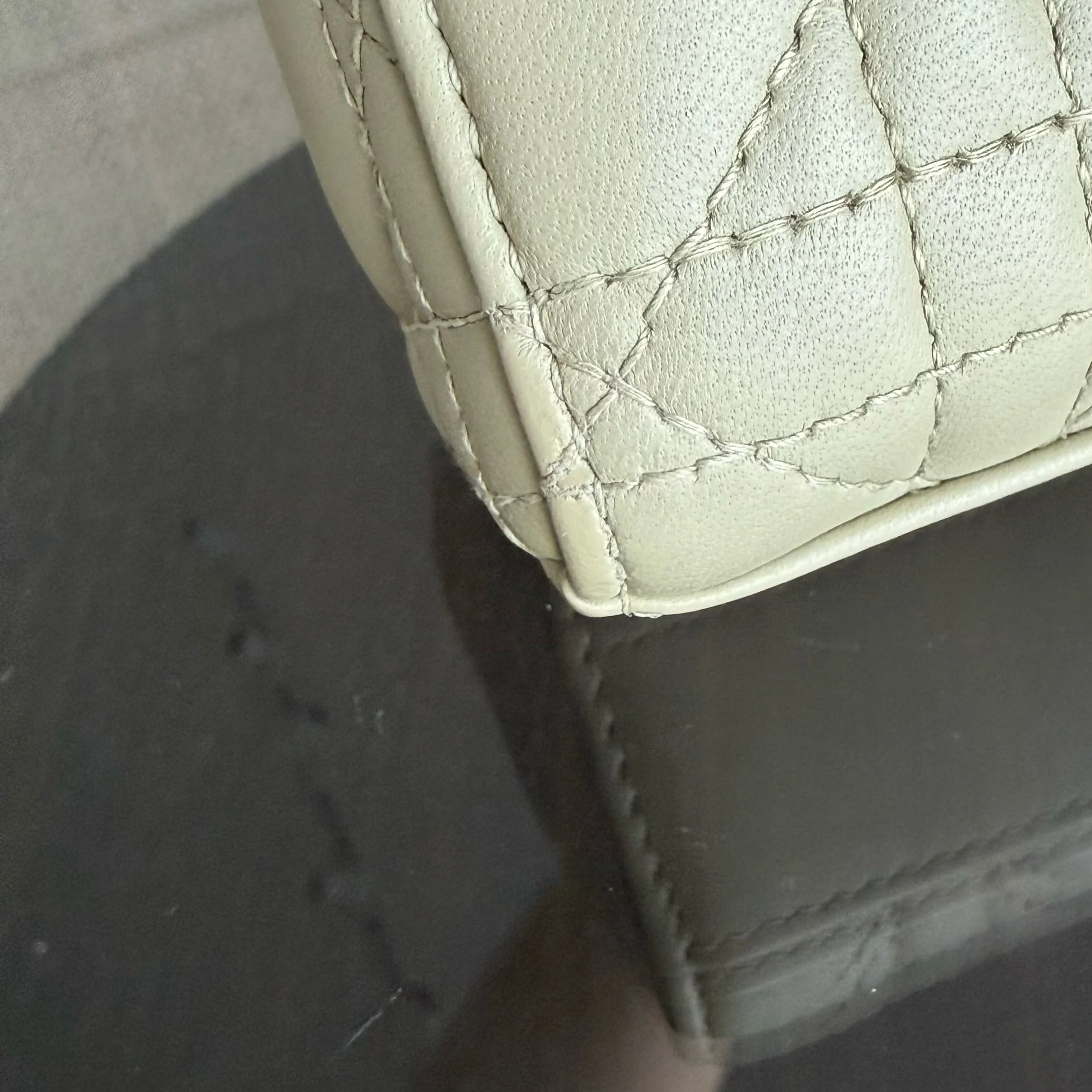 Dior D-Joy Medium - Cannage Lambskin Light Lime Beige Gold Hardware