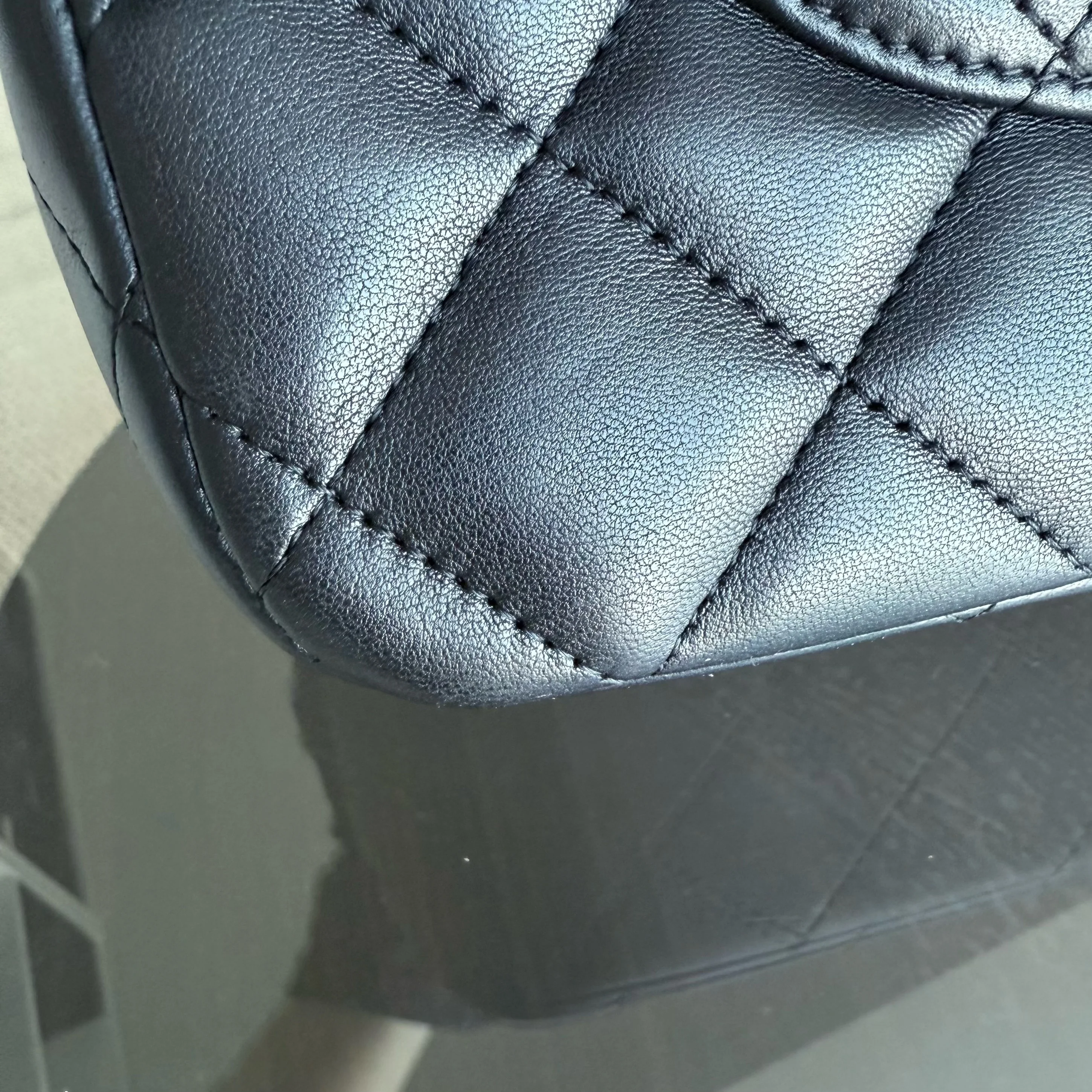 Chanel Classic Flap Jumbo - 30CM Single Flap Quilted Lambskin Black Gold Hardware Series 13