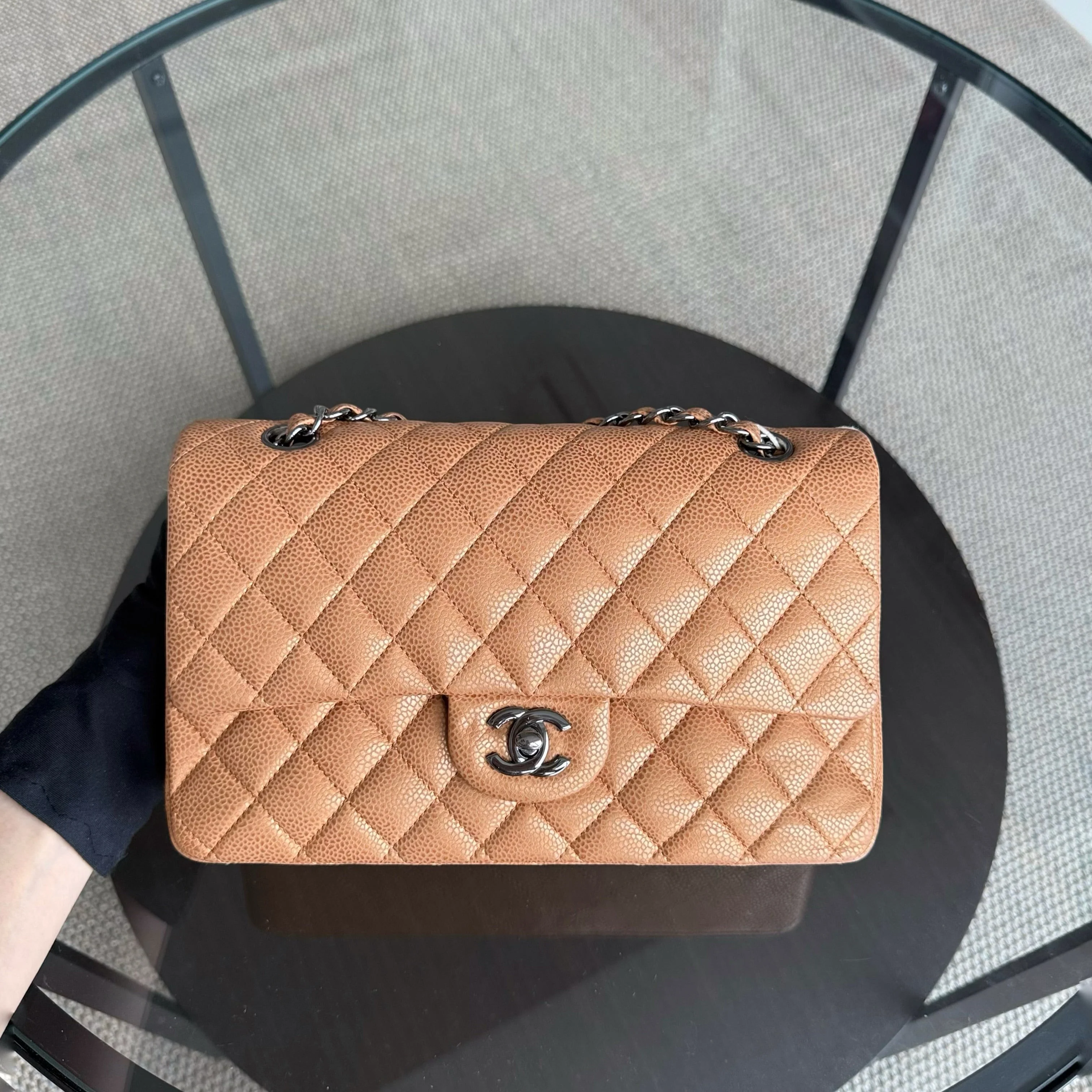 Chanel Classic Flap Medium - 25CM Quilted Caviar Gold Silver Hardware Series 14