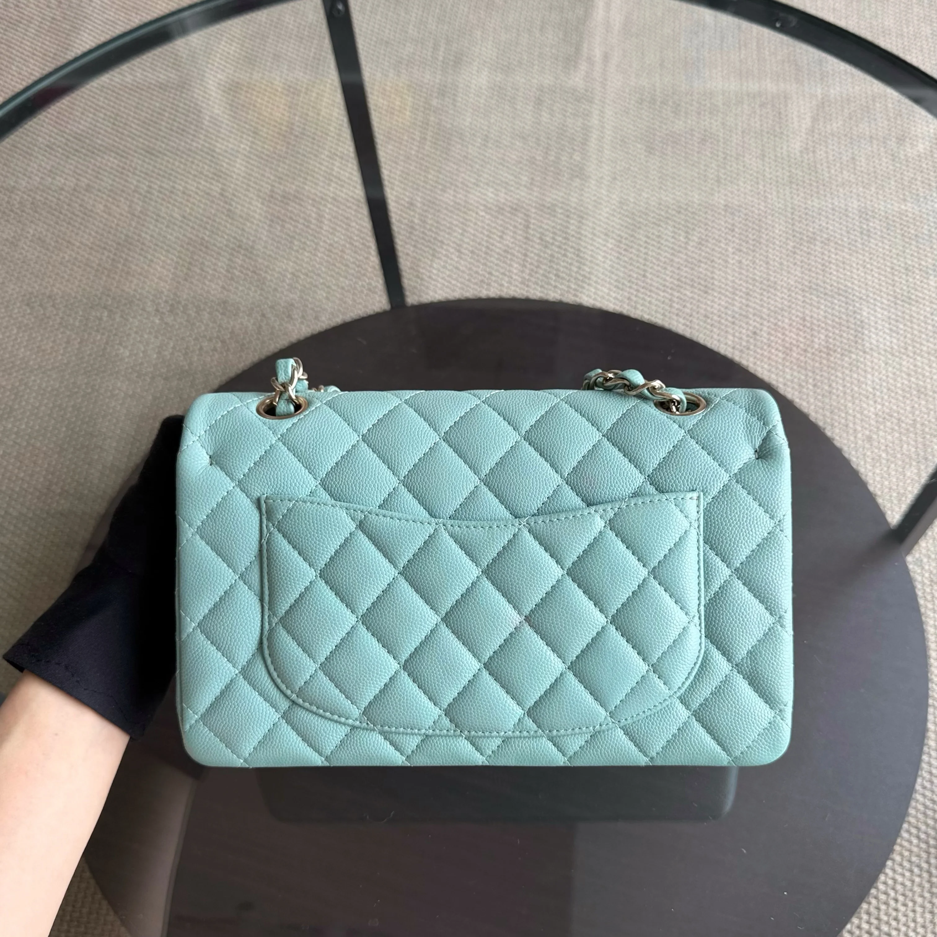 Chanel Classic Flap Small - Caviar 23CM Quilted Tiffany Blue Gold Hardware Series 29