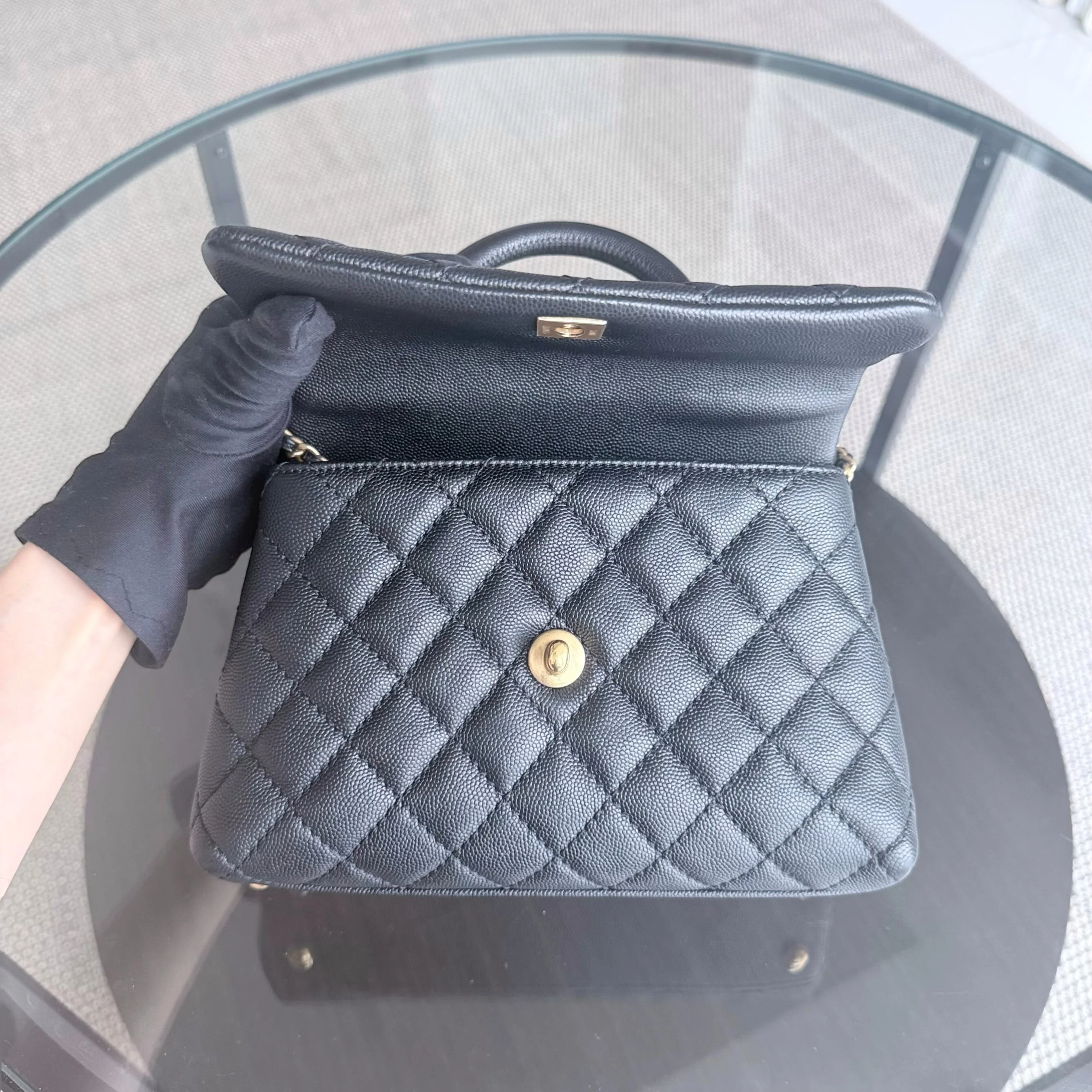 Chanel Coco Handle Small - Caviar Quilted Black Gold Hardware Series 24