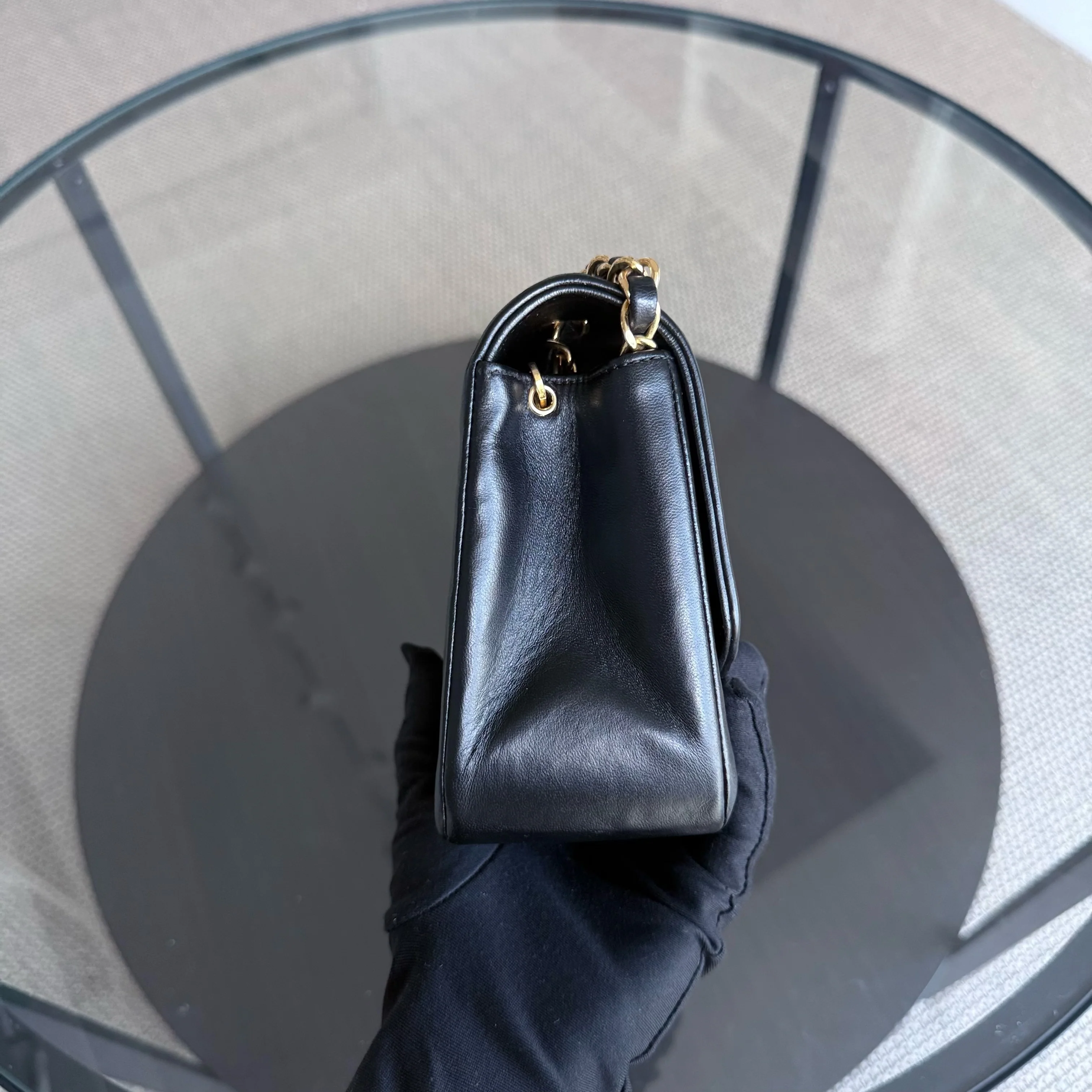 Chanel Diana Vintage - Quilted Lambskin Black Gold Hardware Series 2