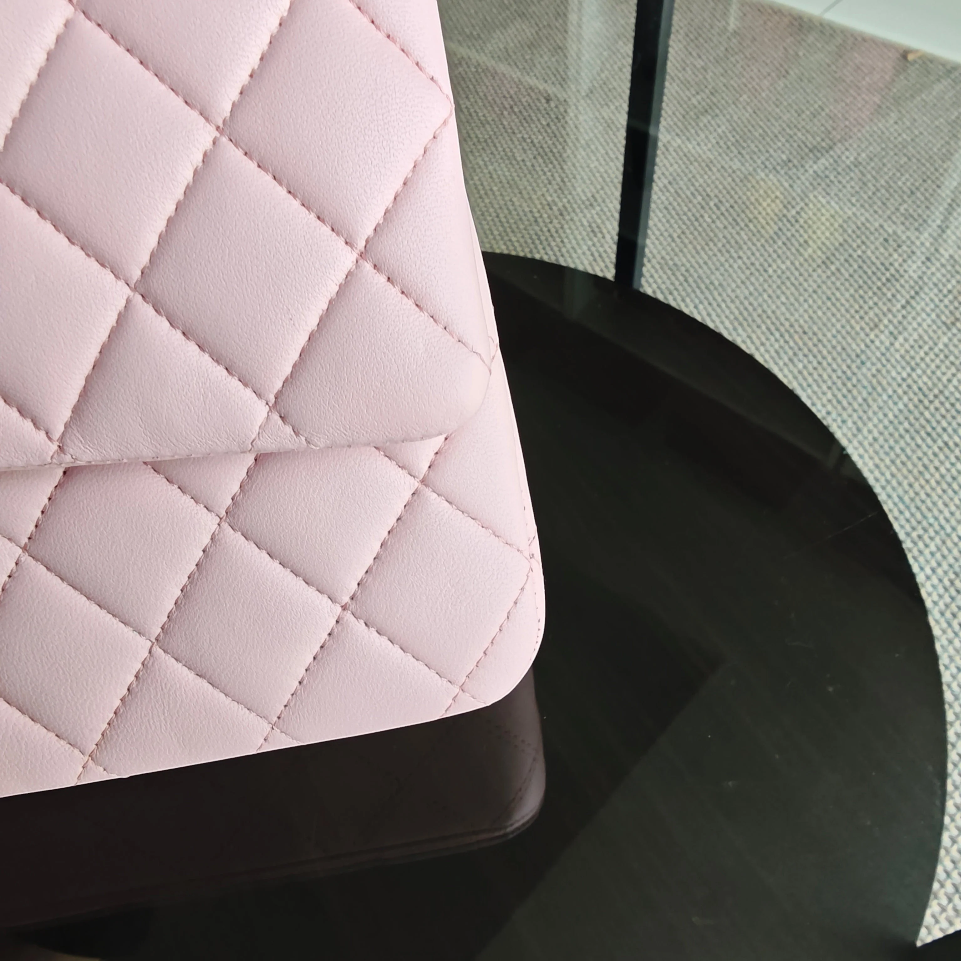 Chanel Classic Flap Medium - 25CM Quilted Lambskin Light Sakura Pink Silver Hardware Series 25