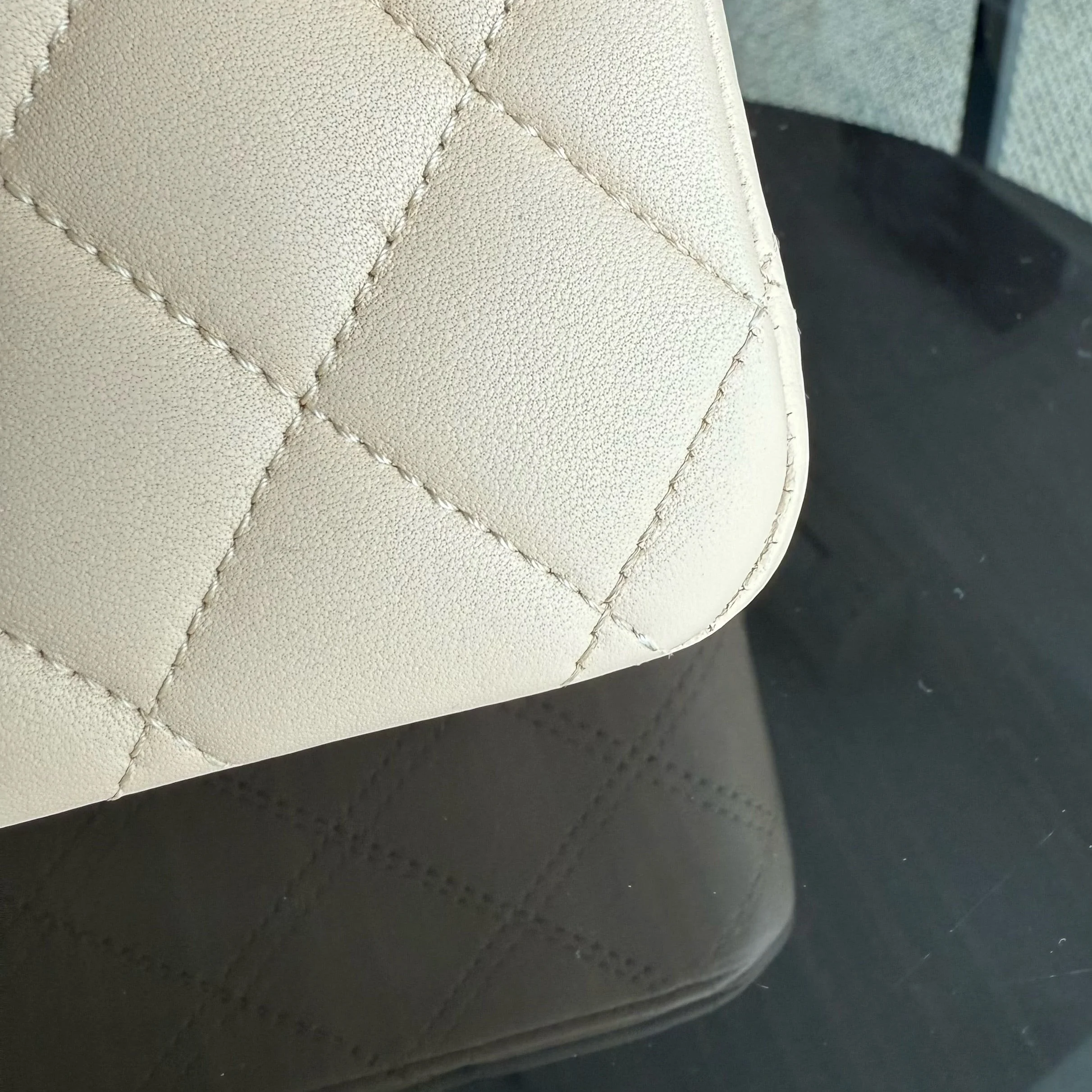 Chanel Classic Flap Medium - 25CM Quilted Lambskin Beige Gold Hardware