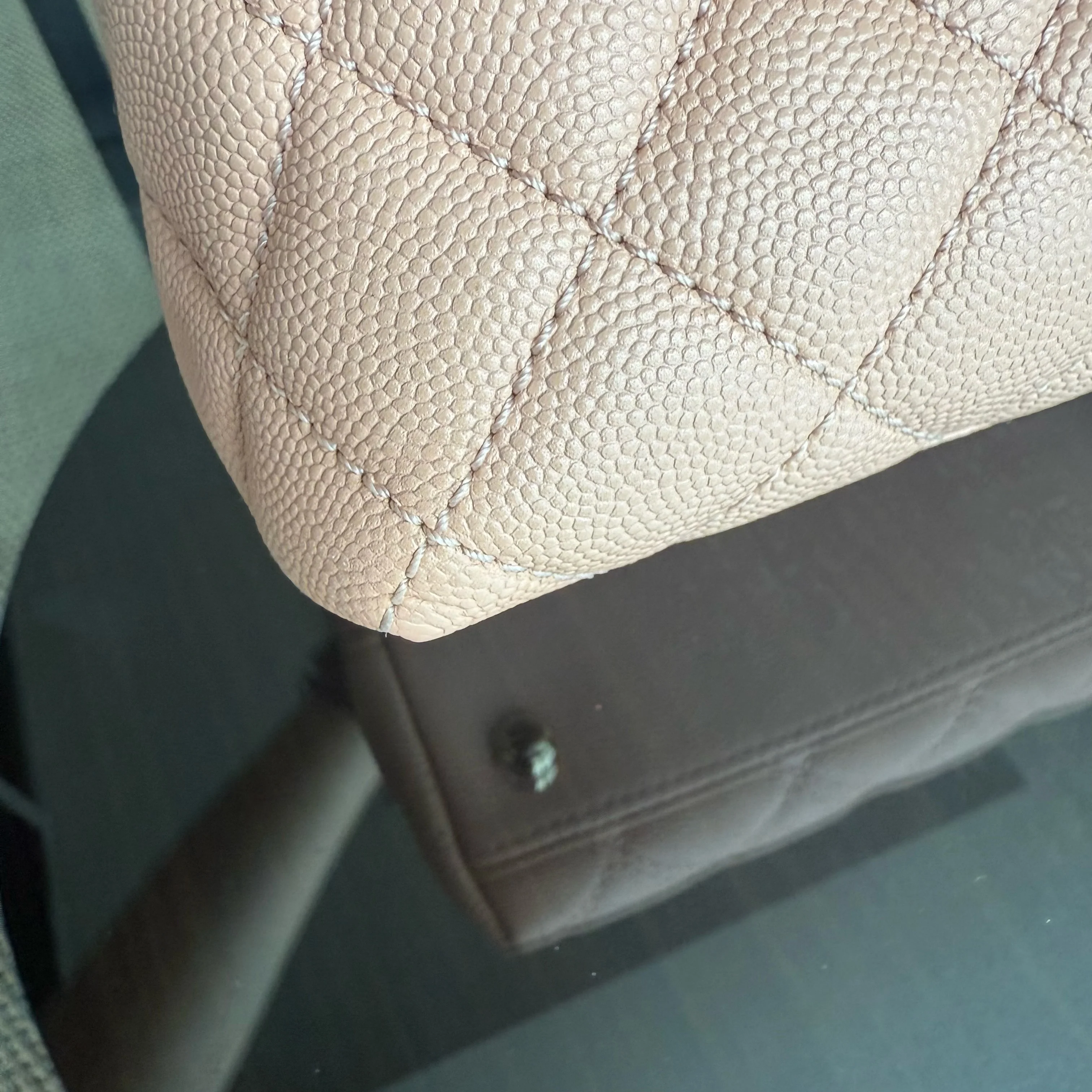 Chanel Coco Handle Medium - Caviar Quilted Grained Calfskin Beige Gold Hardware Series 31