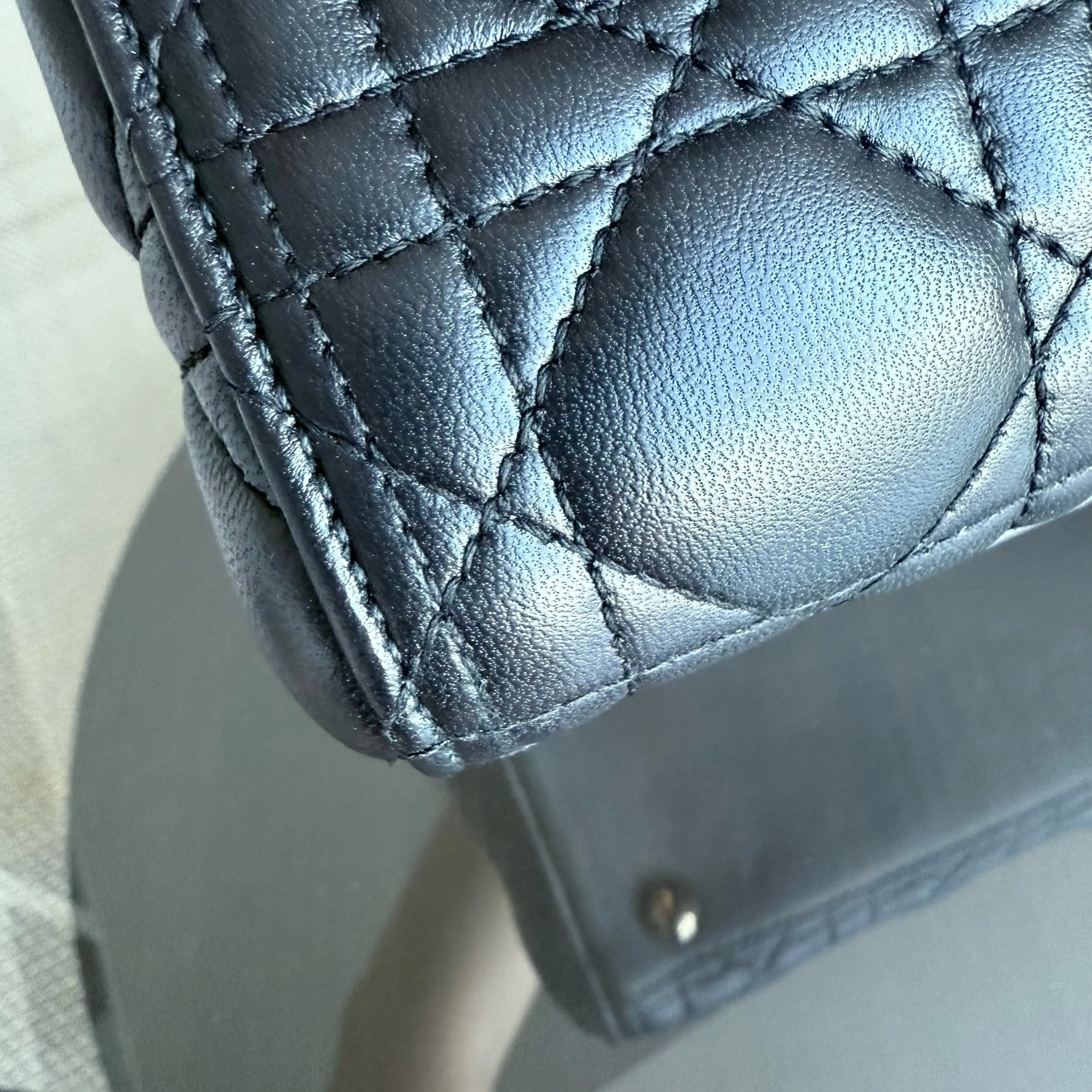 DIor Lady Large - Cannage Lambskin Black Gold Hardware NO STRAP