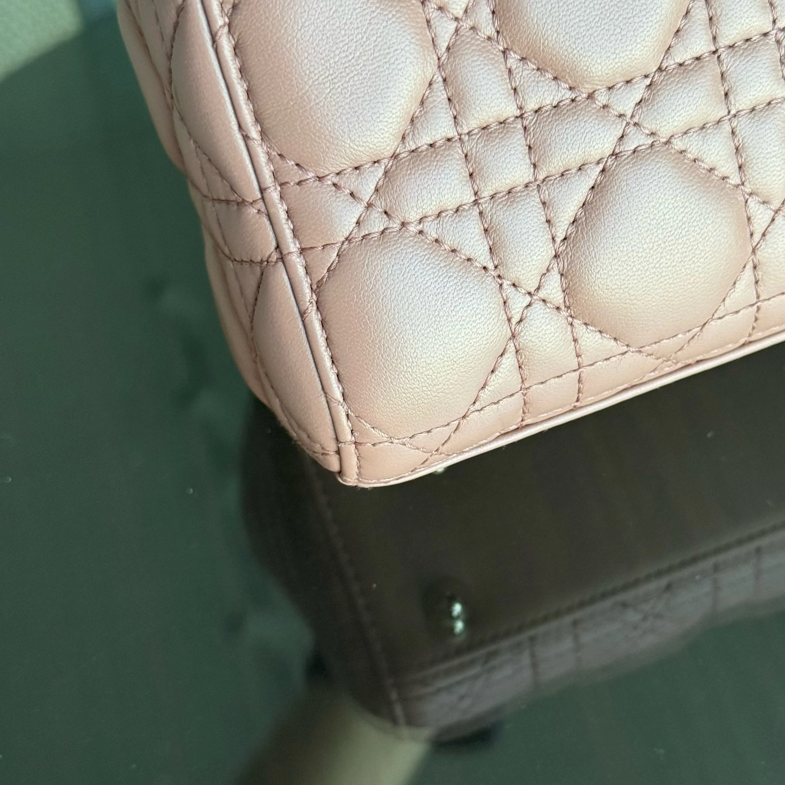 Dior Lady Small Flap - Cannage Lambskin Blush Pink Gold Hardware