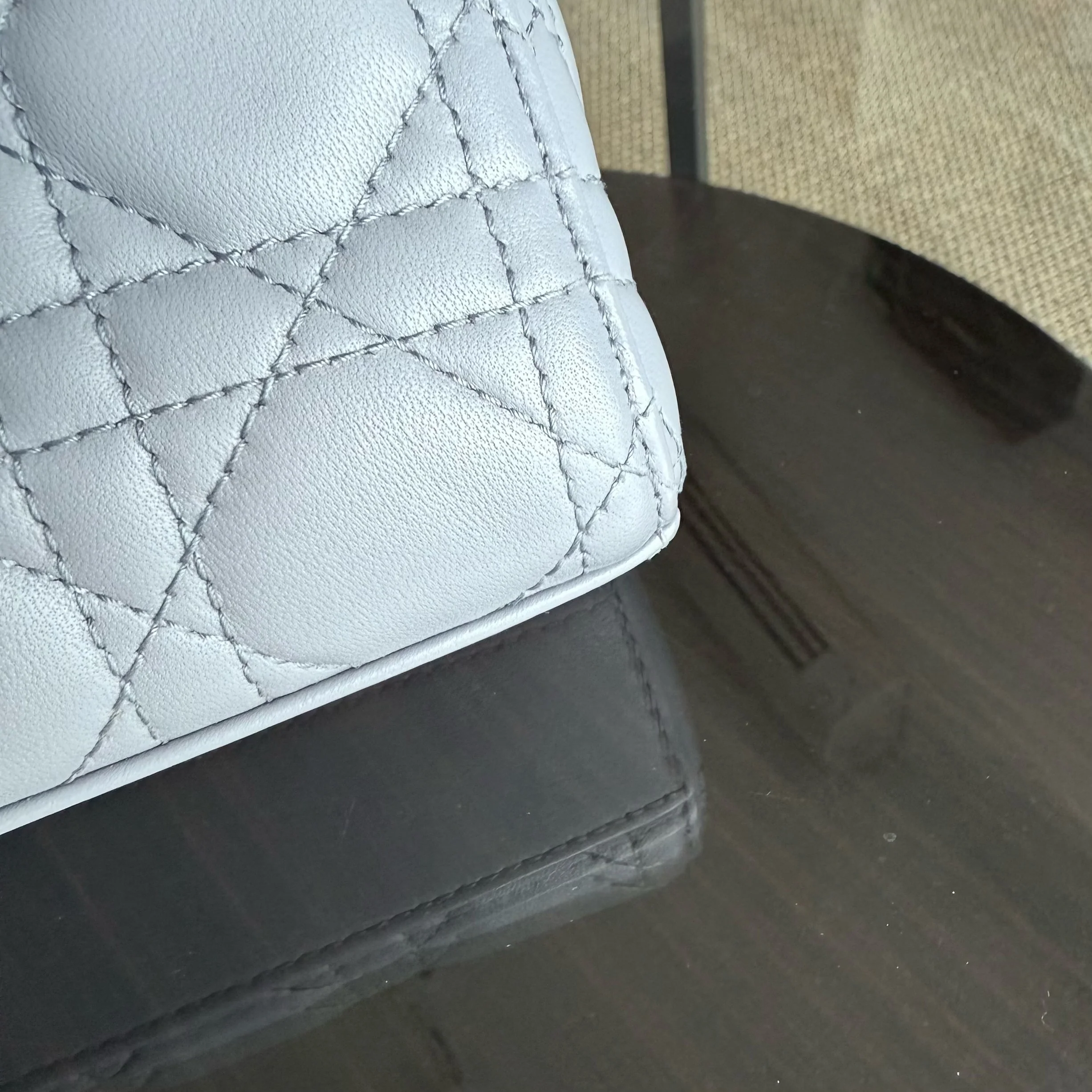 Dior Lady D-Joy Small - Cannage Lambskin Gray Gold Hardware