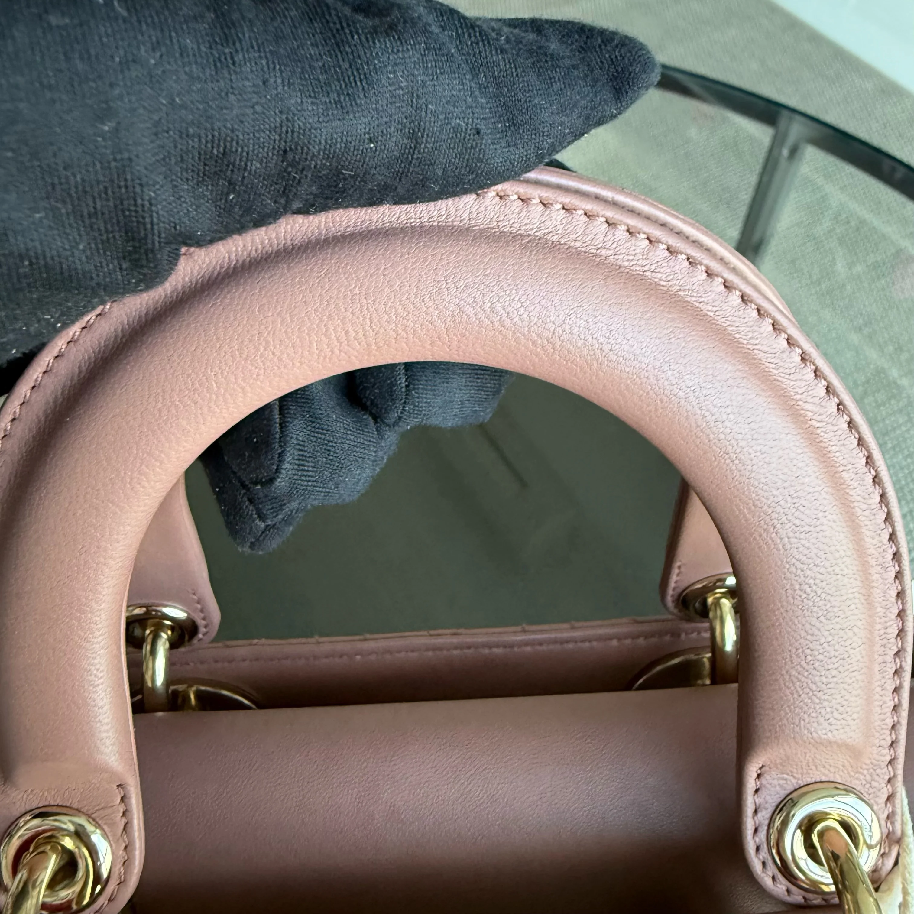 Dior Lady Small Flap - Cannage Lambskin Blush Pink Gold Hardware