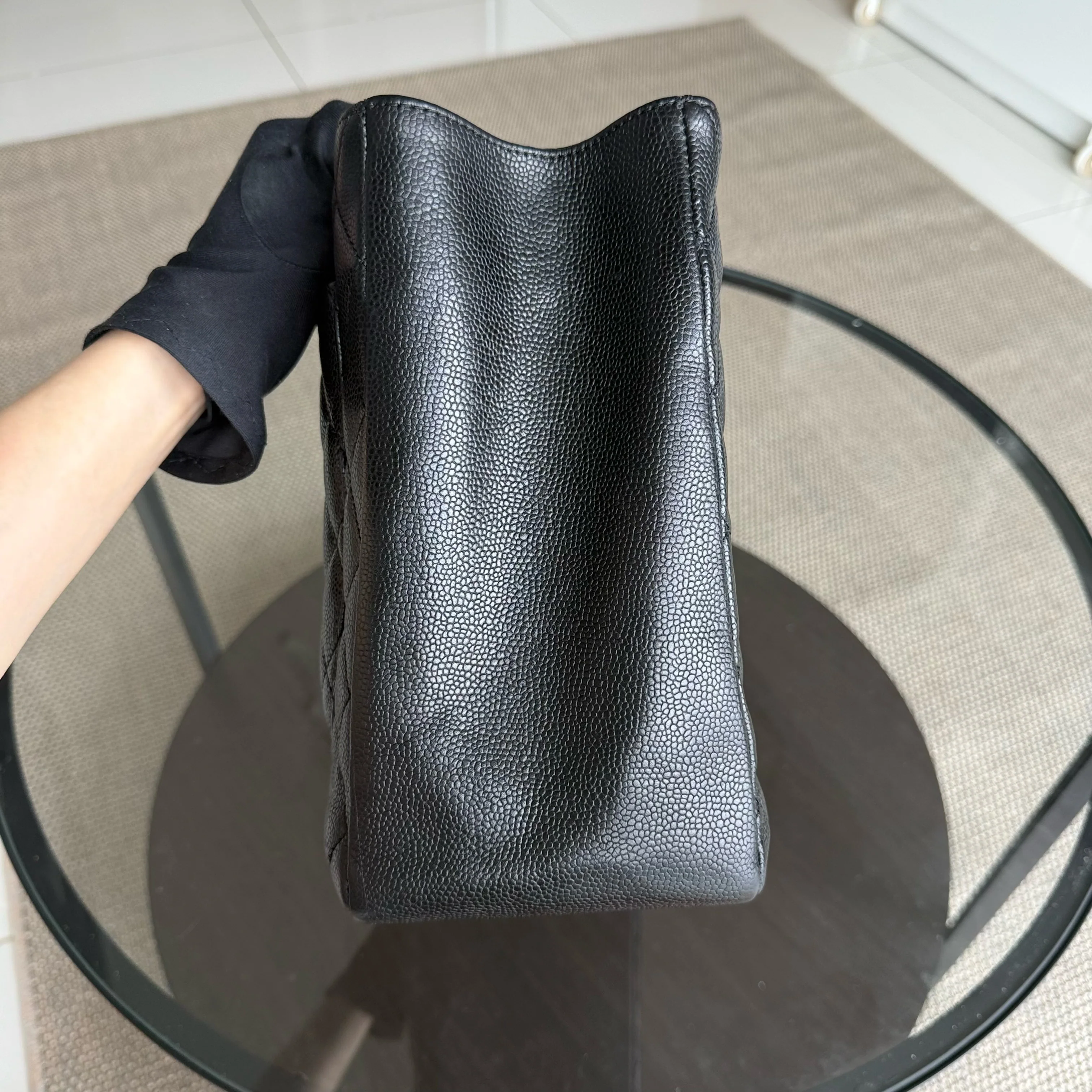 Chanel GST Grand Shopping Tote - Caviar Quilted Black Gold Hardware Series 12