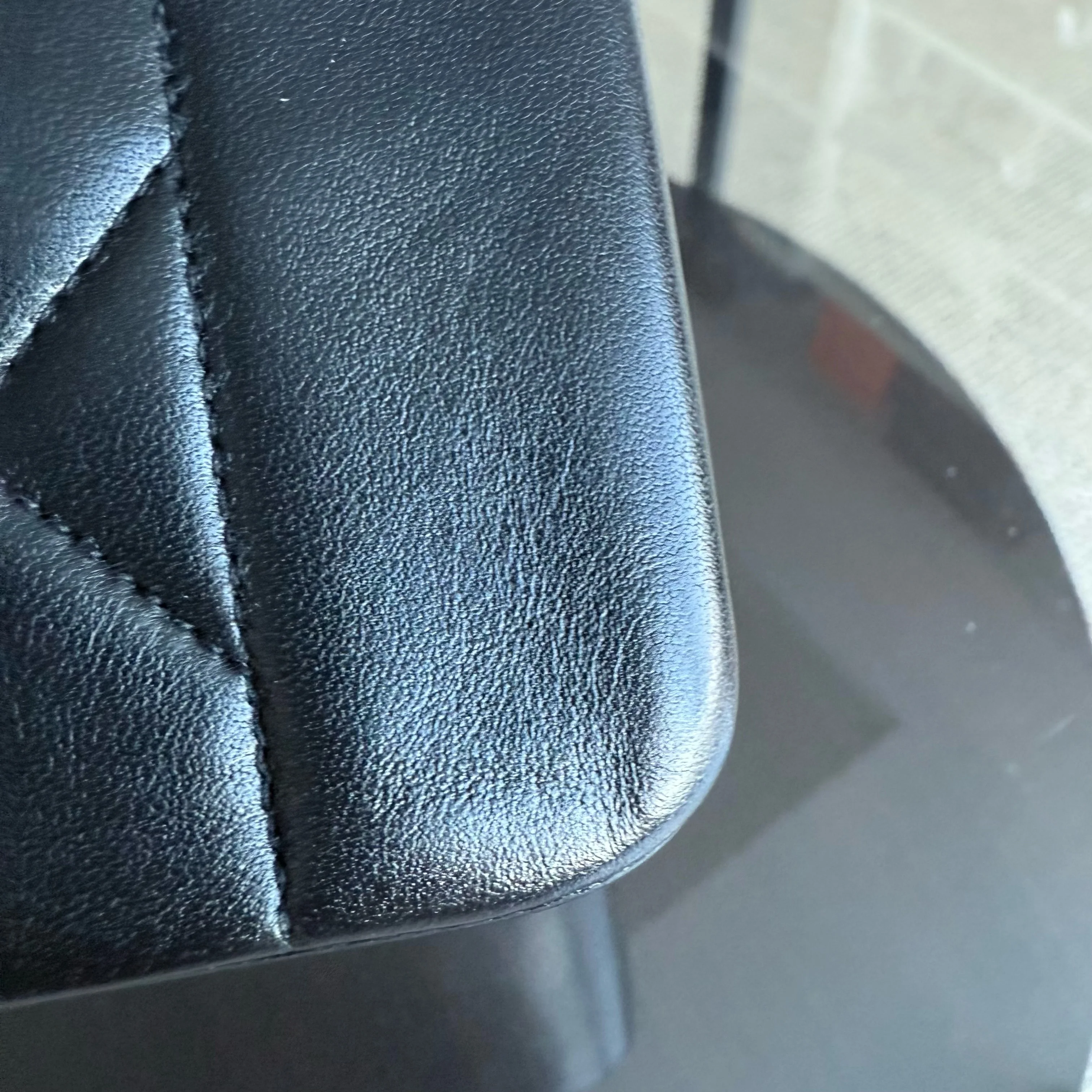 Chanel Diana Vintage - 25CM Quilted Lambskin Black Gold Hardware Series 3