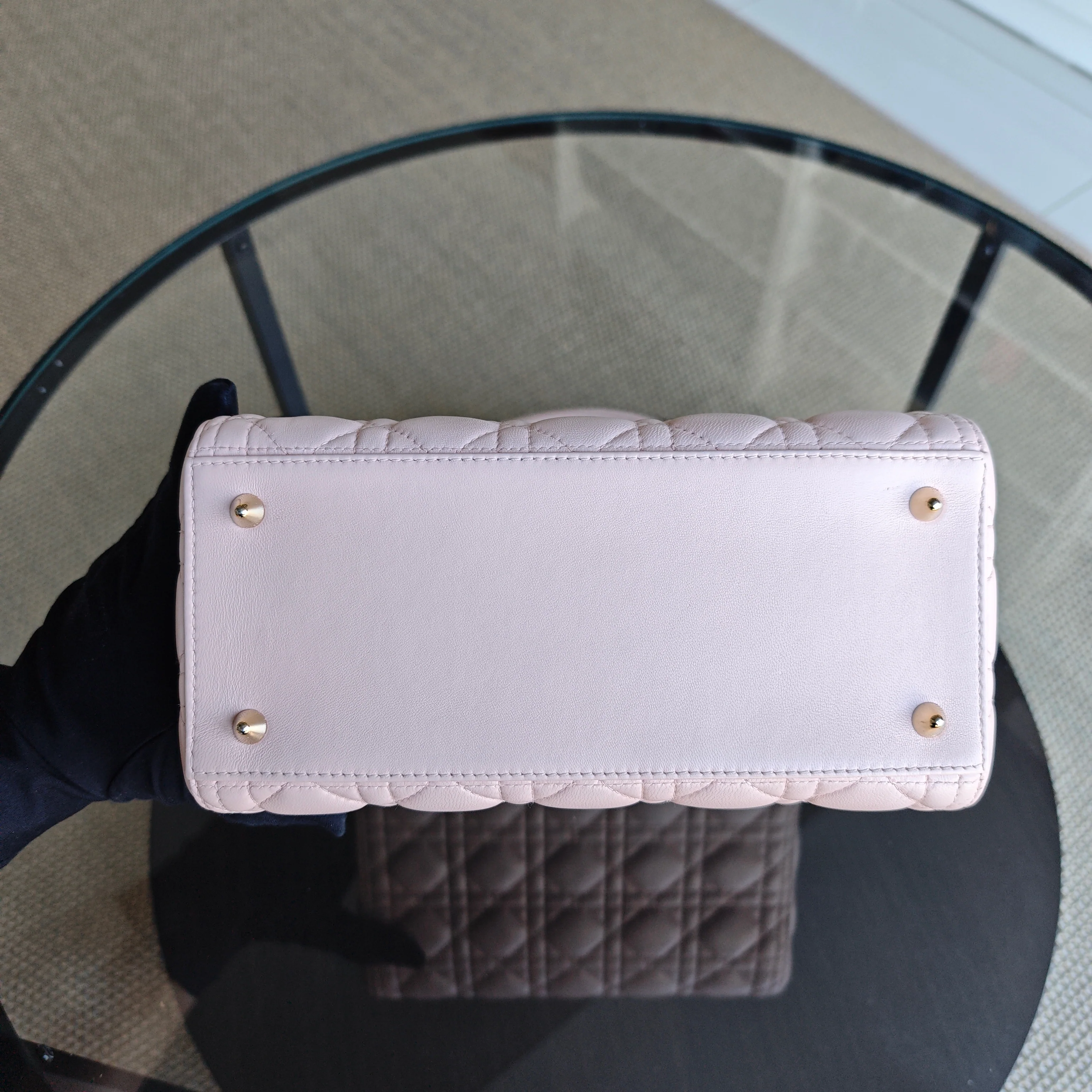 Dior Lady Medium - Cannage Lambskin Sakura Pink Gold Hardware NO STRAP