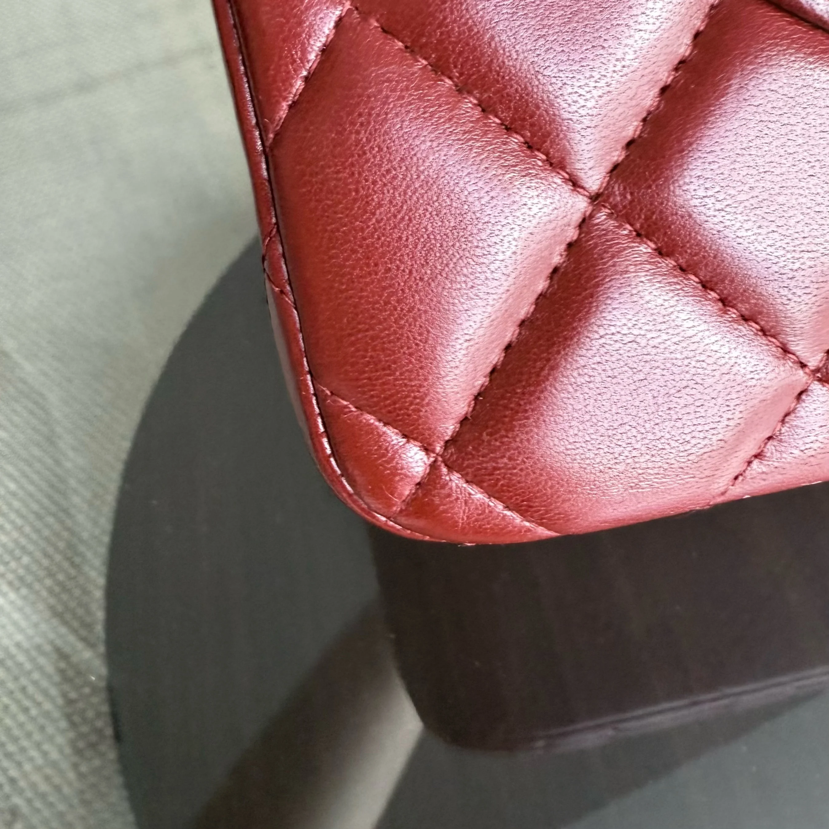 Chanel Classic Flap Jumbo - Double Flap 30CM Quilted Lambskin Dark Red Silver Hardware Series 15