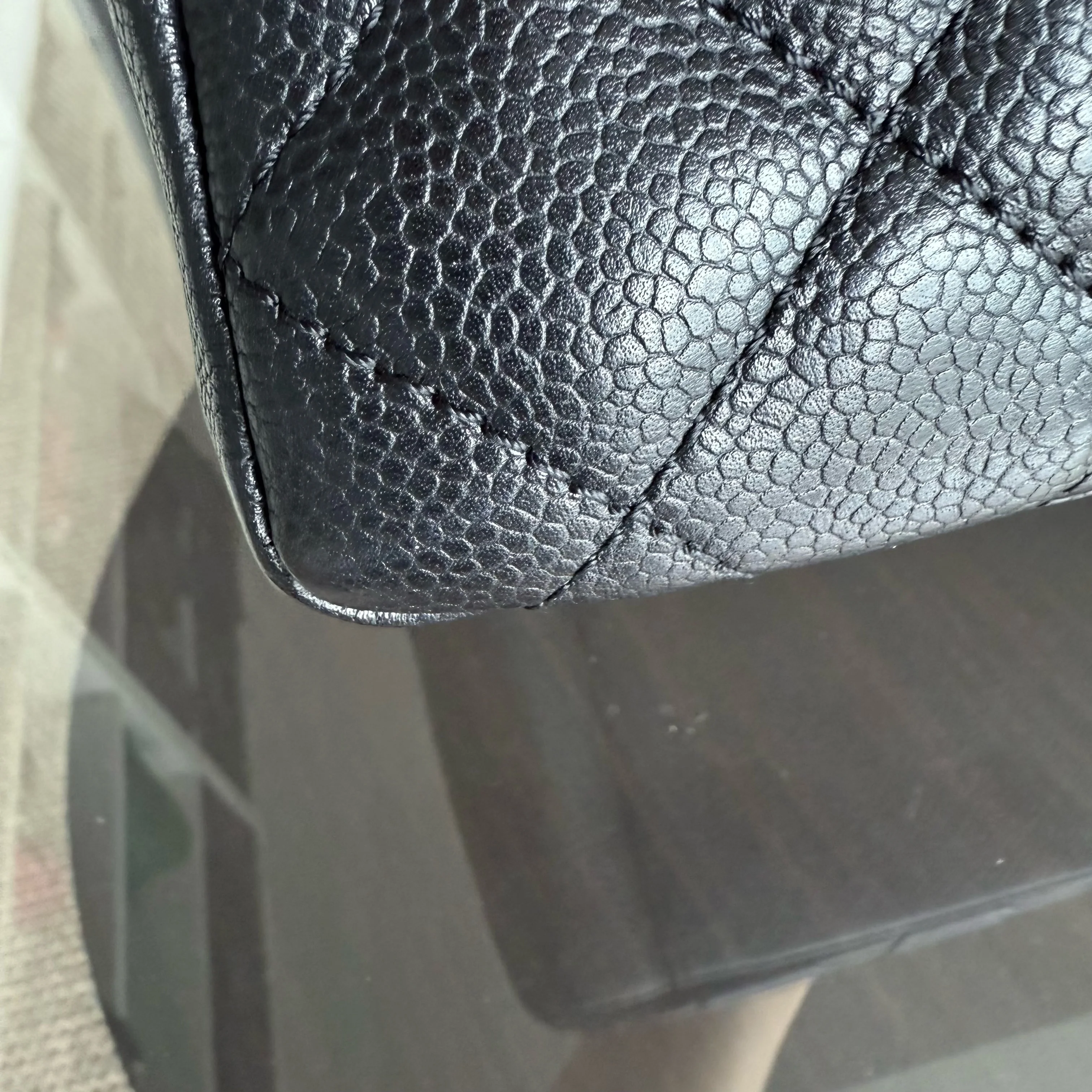 Chanel GST Grand Shopping Tote - Caviar Quilted Black Gold Hardware Series 12