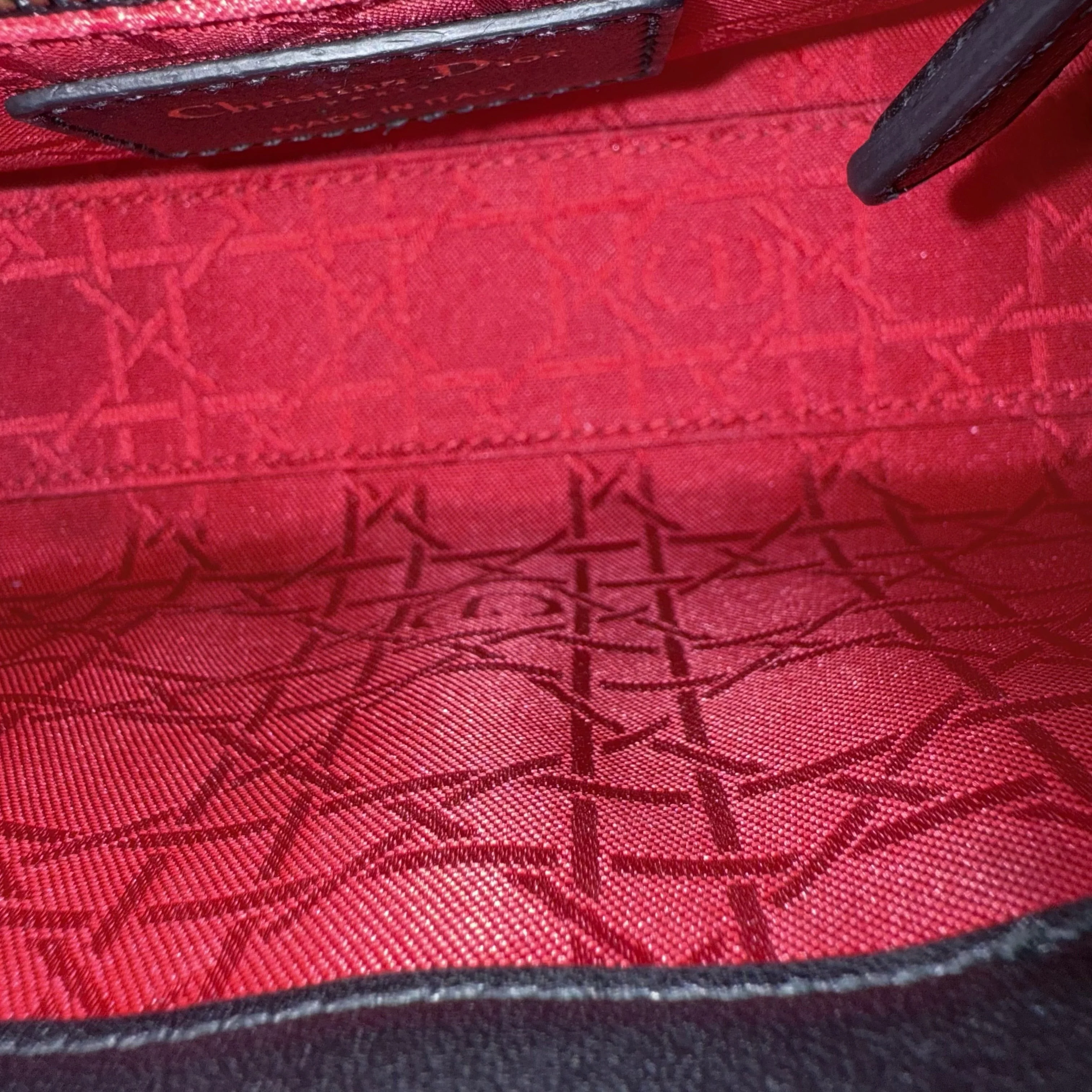 Dior Lady Mini - Cannage Lambskin Black Gold Hardware Adjustable Strap