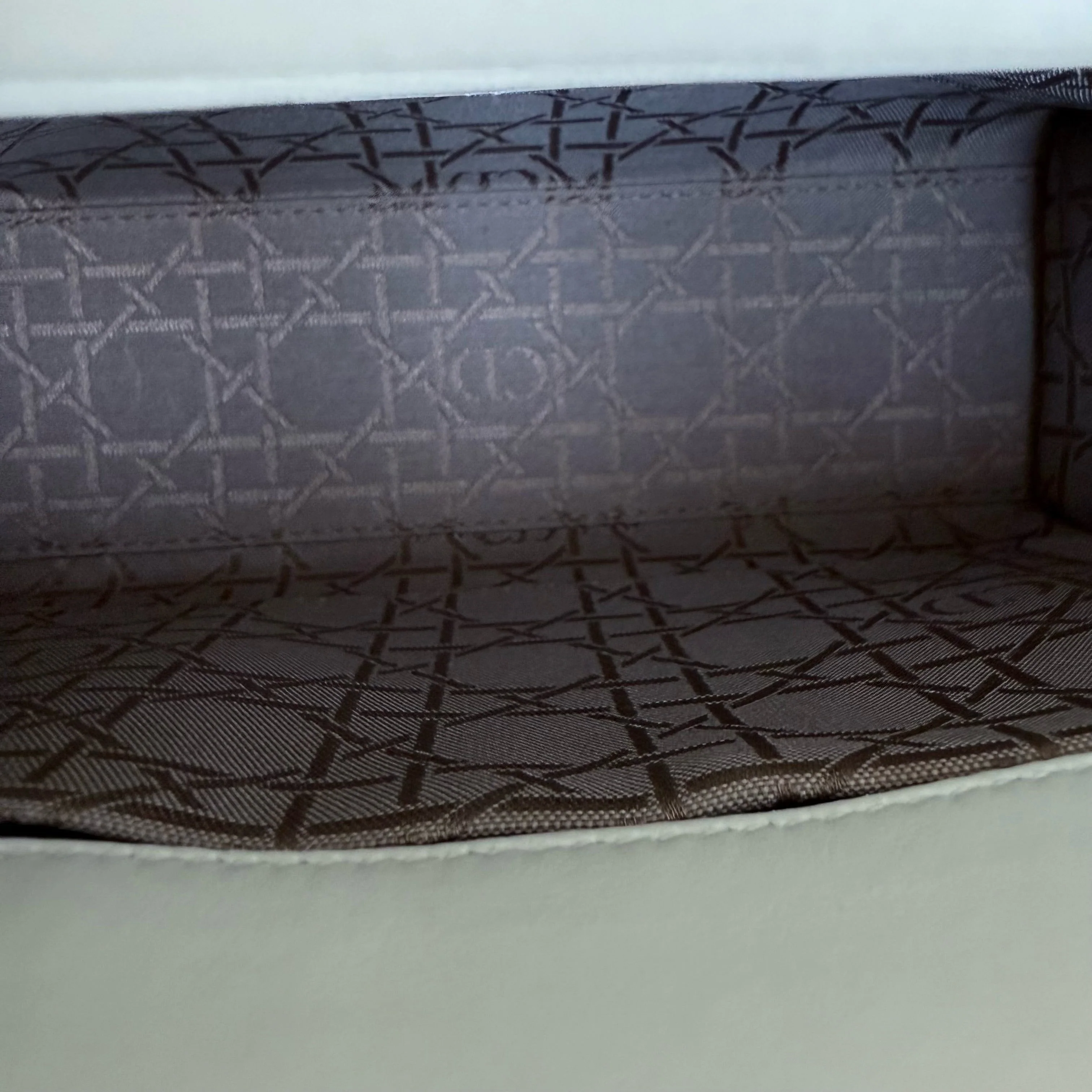 Dior Lady Small - Cannage Lambskin White Gold Hardware