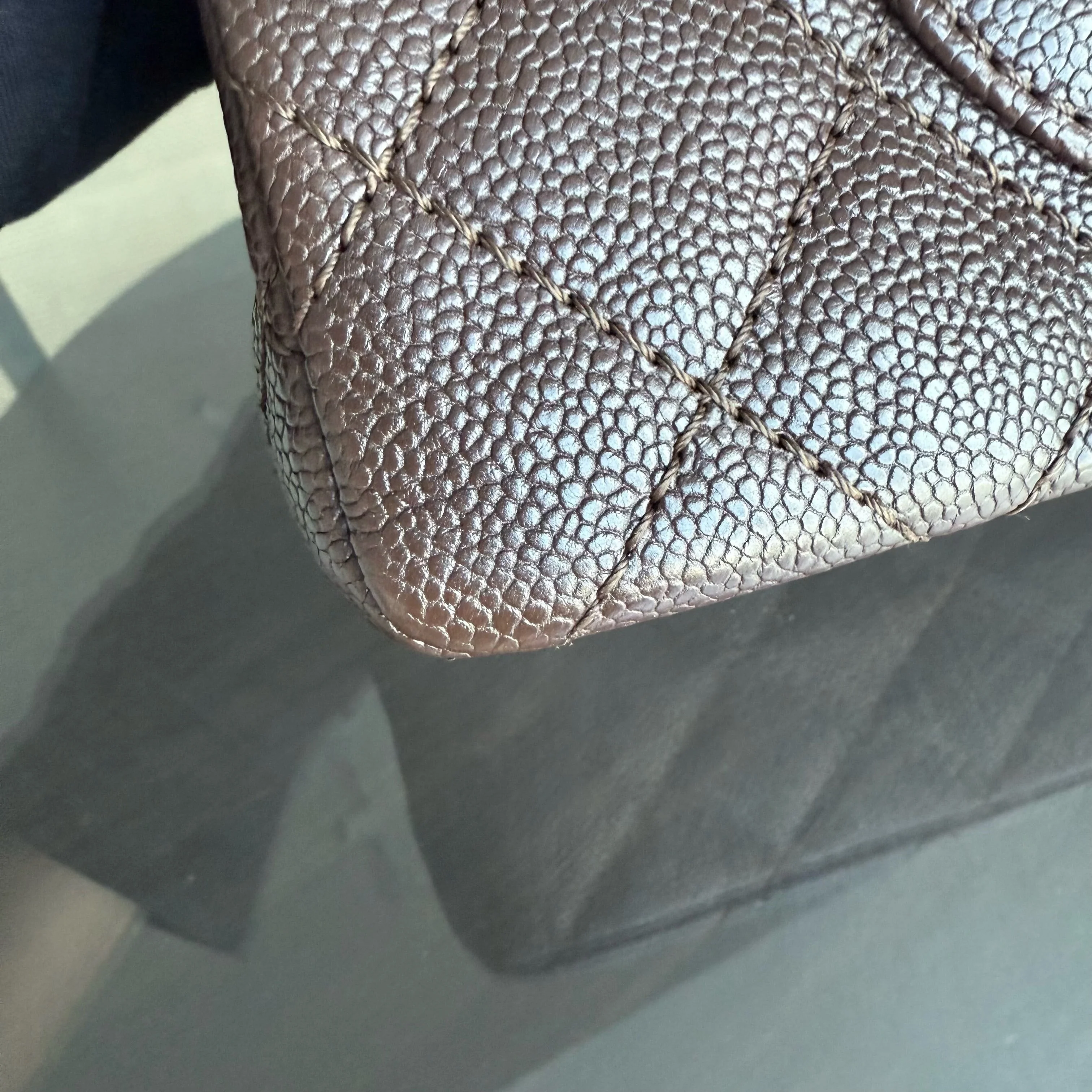 Chanel 2.55 Reissue 226 - 28CM Quilted Caviar Dark Brown Silver Hardware Series 14