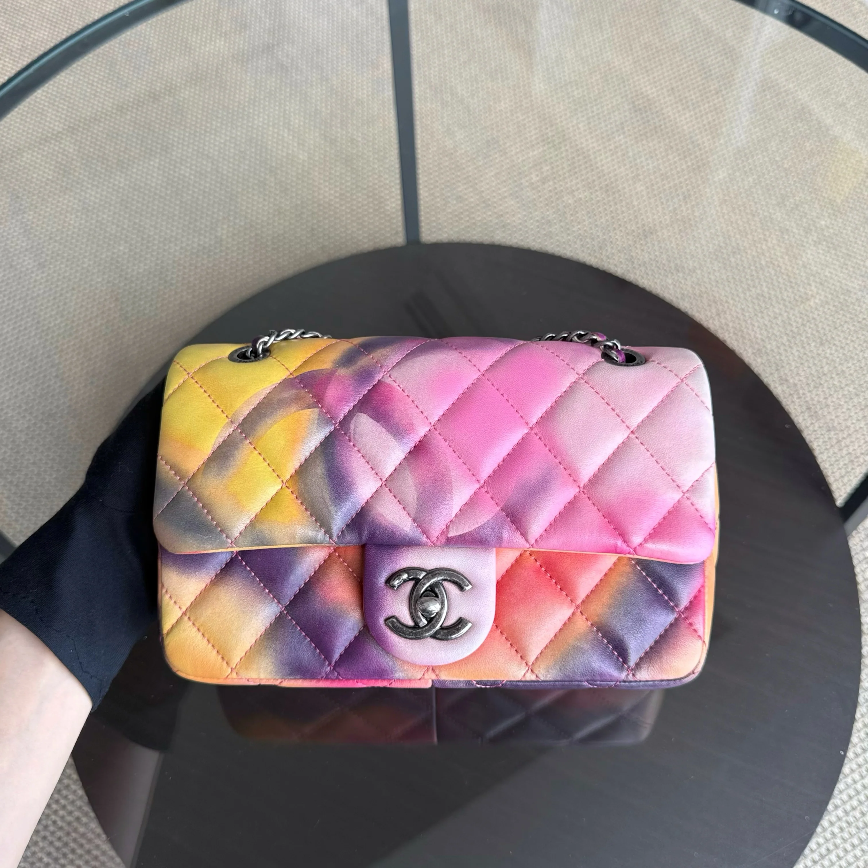 Chanel Classic Flap Small - Flower Power Quilted Lambskin Limited Edition Black Hardware Series 21