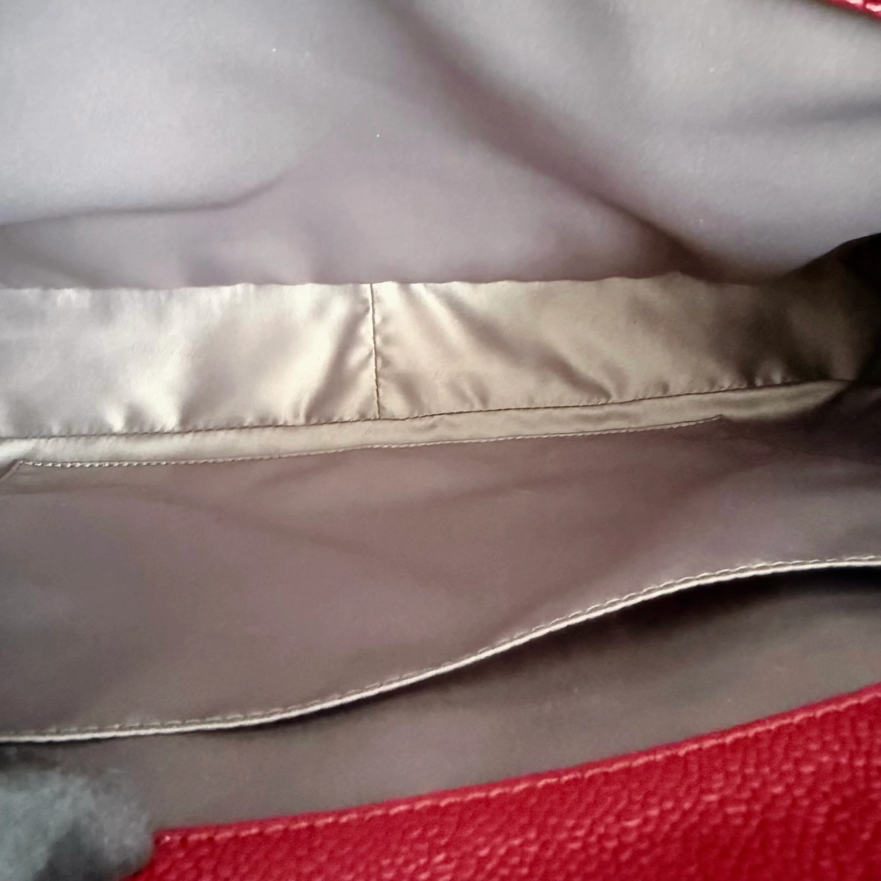 Chanel GST Grand Shopping Tote - Caviar Quilted Dark Red Silver Hardware