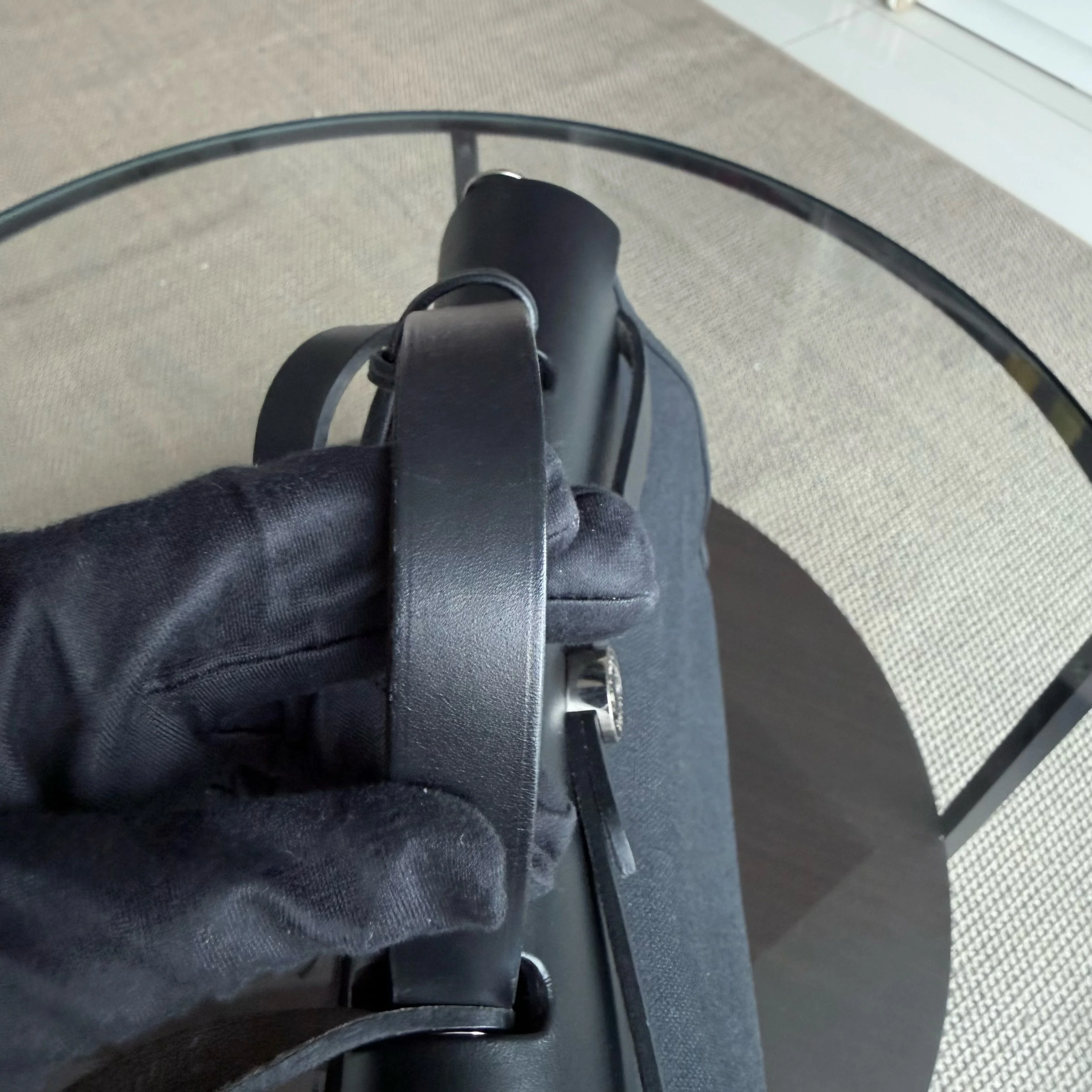 Hermes Herbag Zip 31 Plain Cloth Black PHW