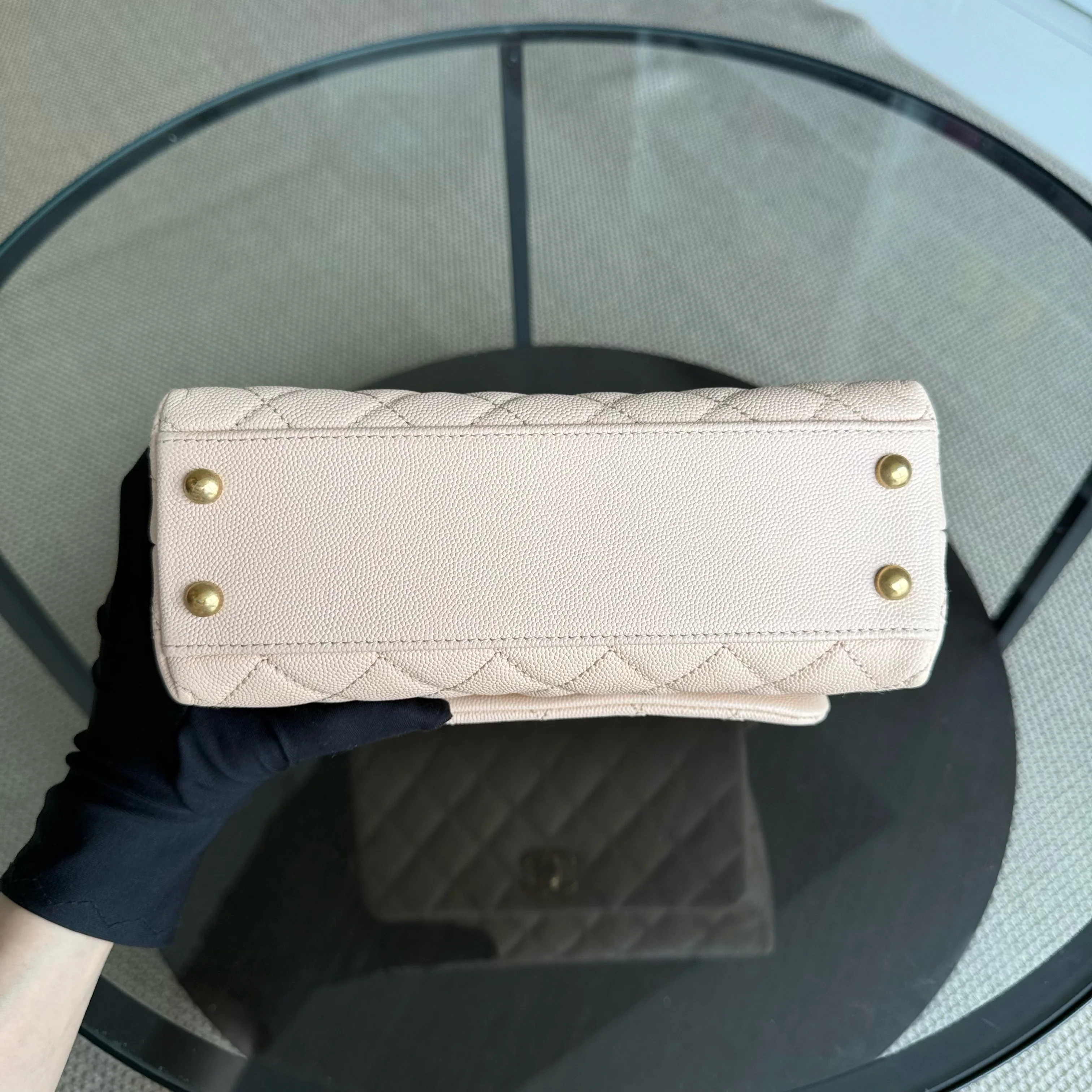 Chanel Coco Handle Small - Caviar Quilted Beige Gold Hardware Series 24