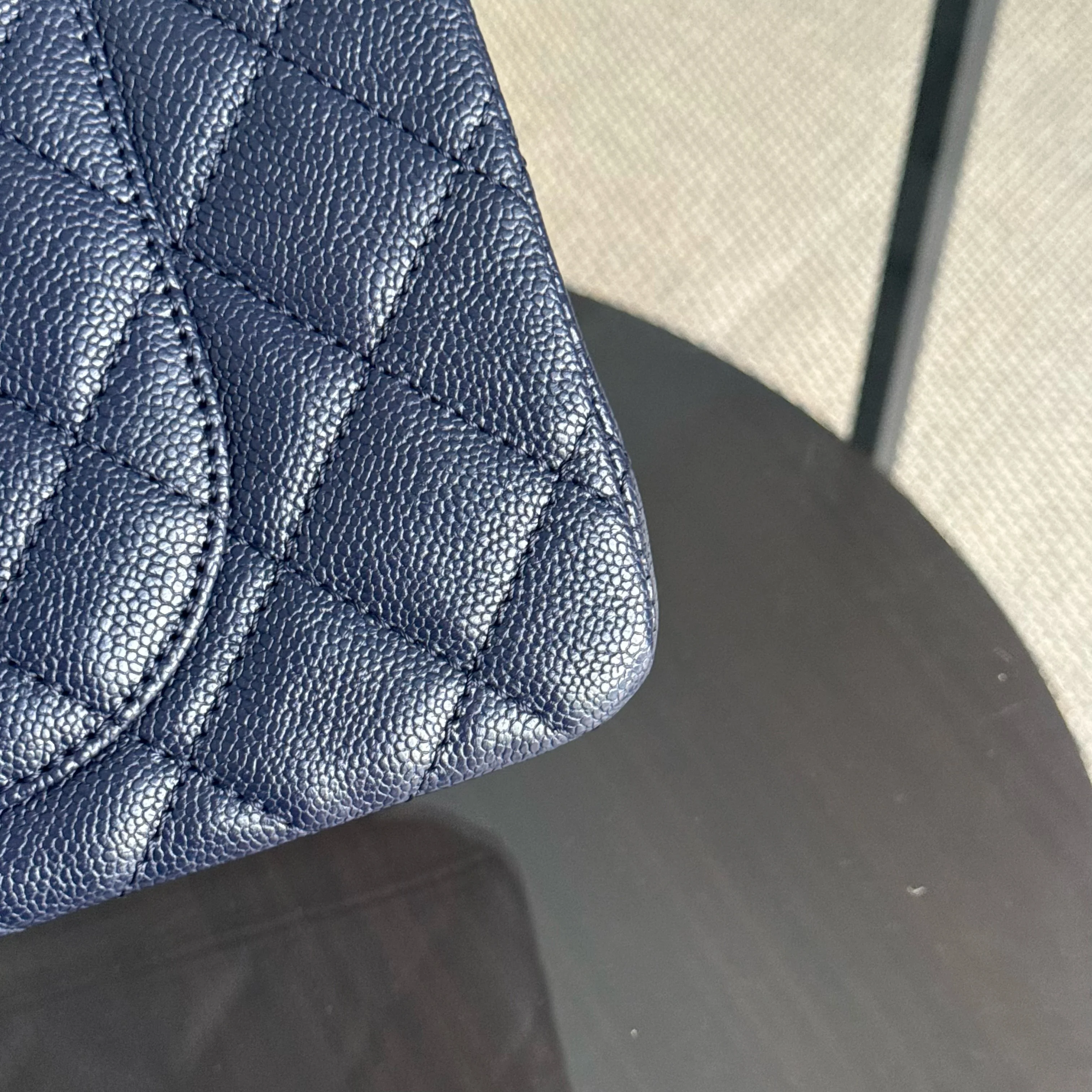 Chanel 2.55 Reissue 227 - Caviar Quilted Dark Blue Ruthenium Silver Hardware Series 14