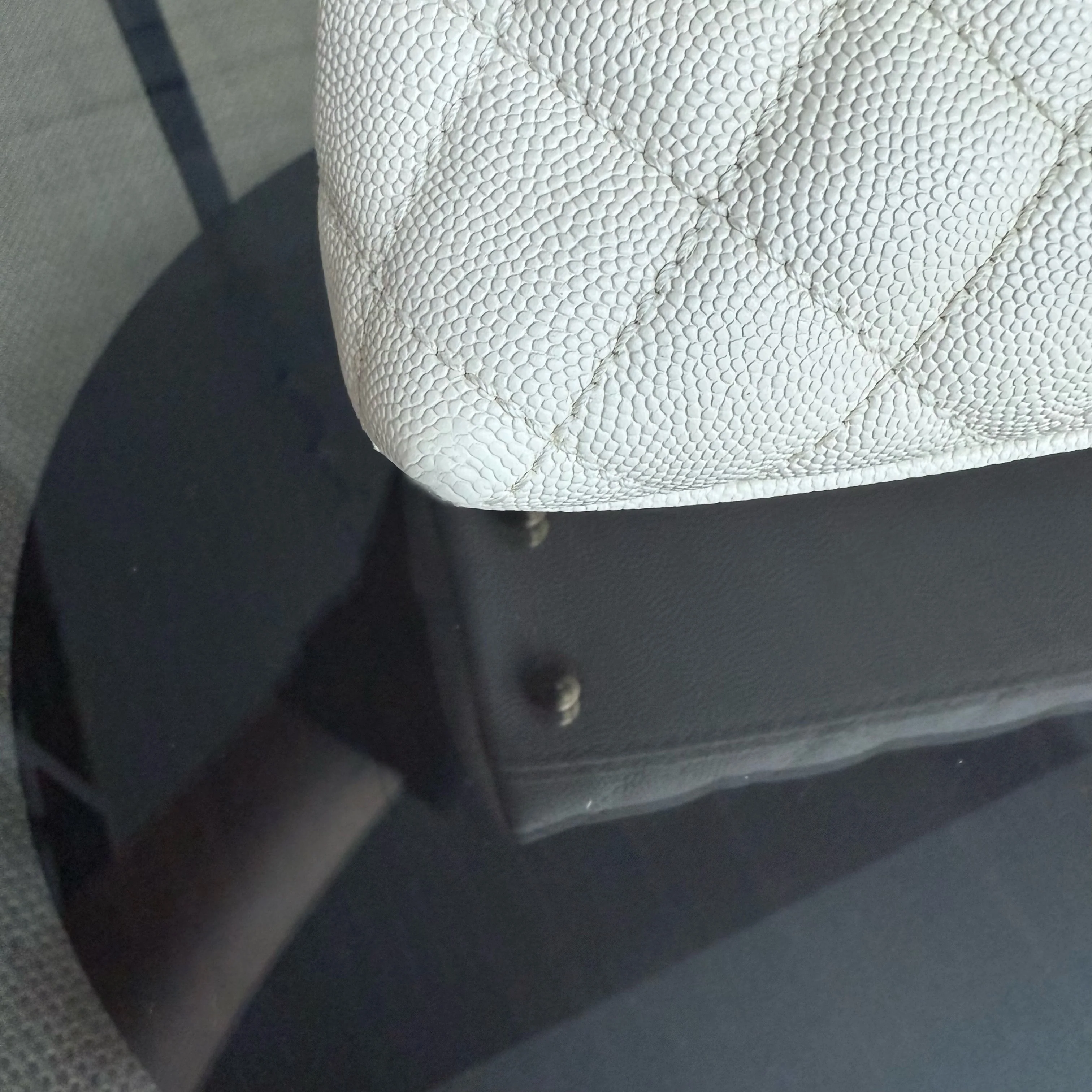 Chanel Coco Handle Small - Caviar Quilted Lizard Handle White Gold Hardward 24