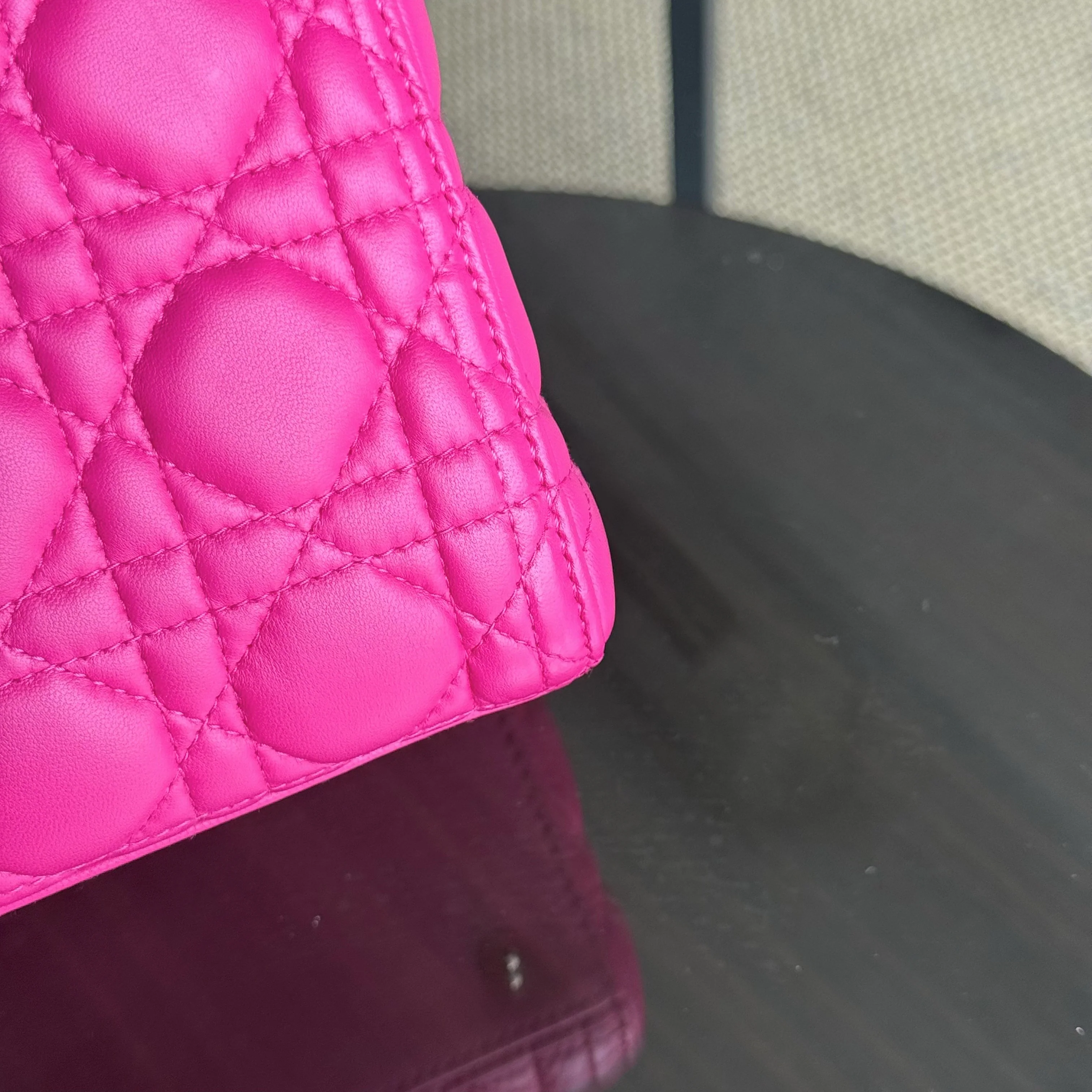 Dior Lady Medium - Cannage Lambskin Pink Gold Hardware NO STRAP