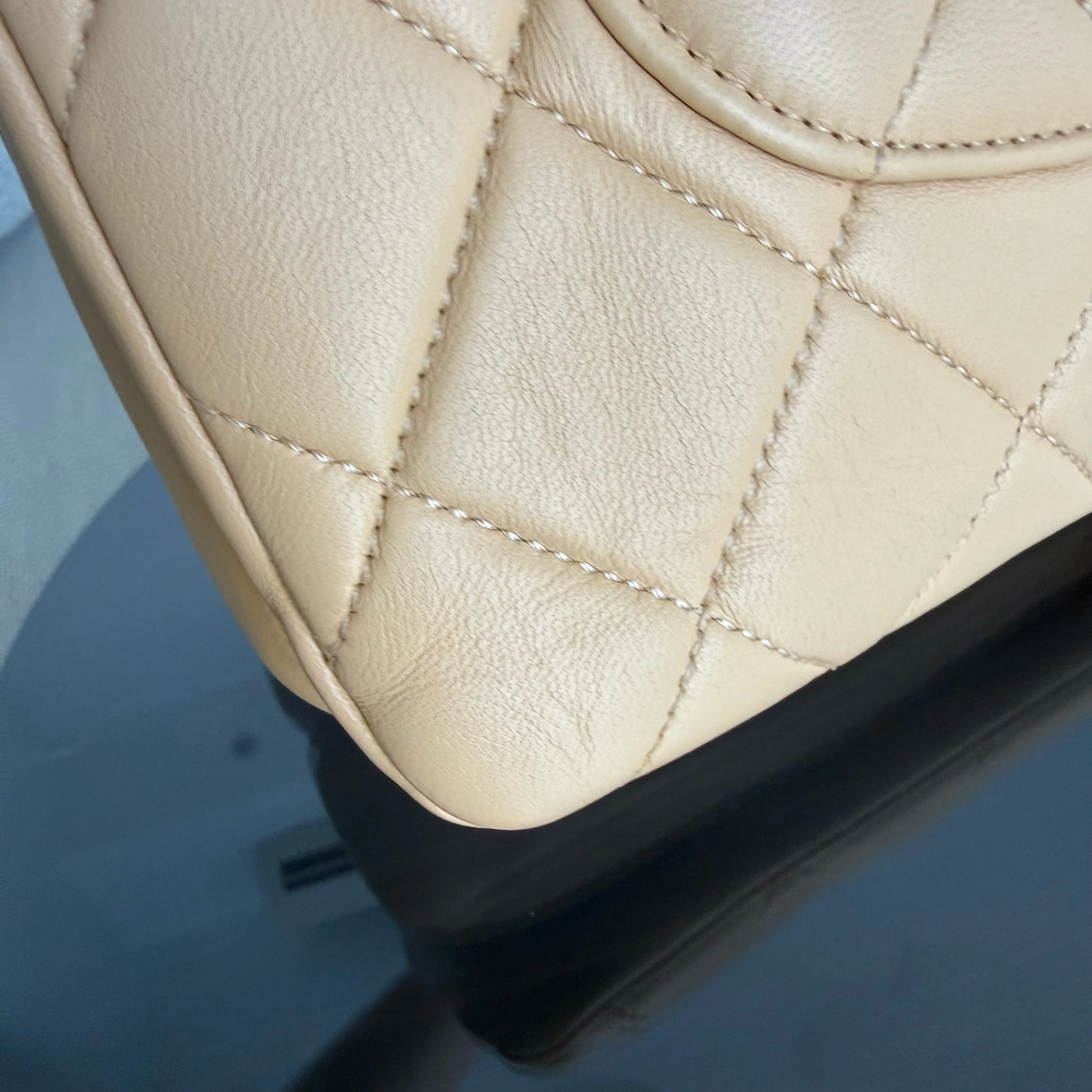 Chanel Trendy CC 30CM - Quilted Lambskin Beige Gold Hardware Series 26