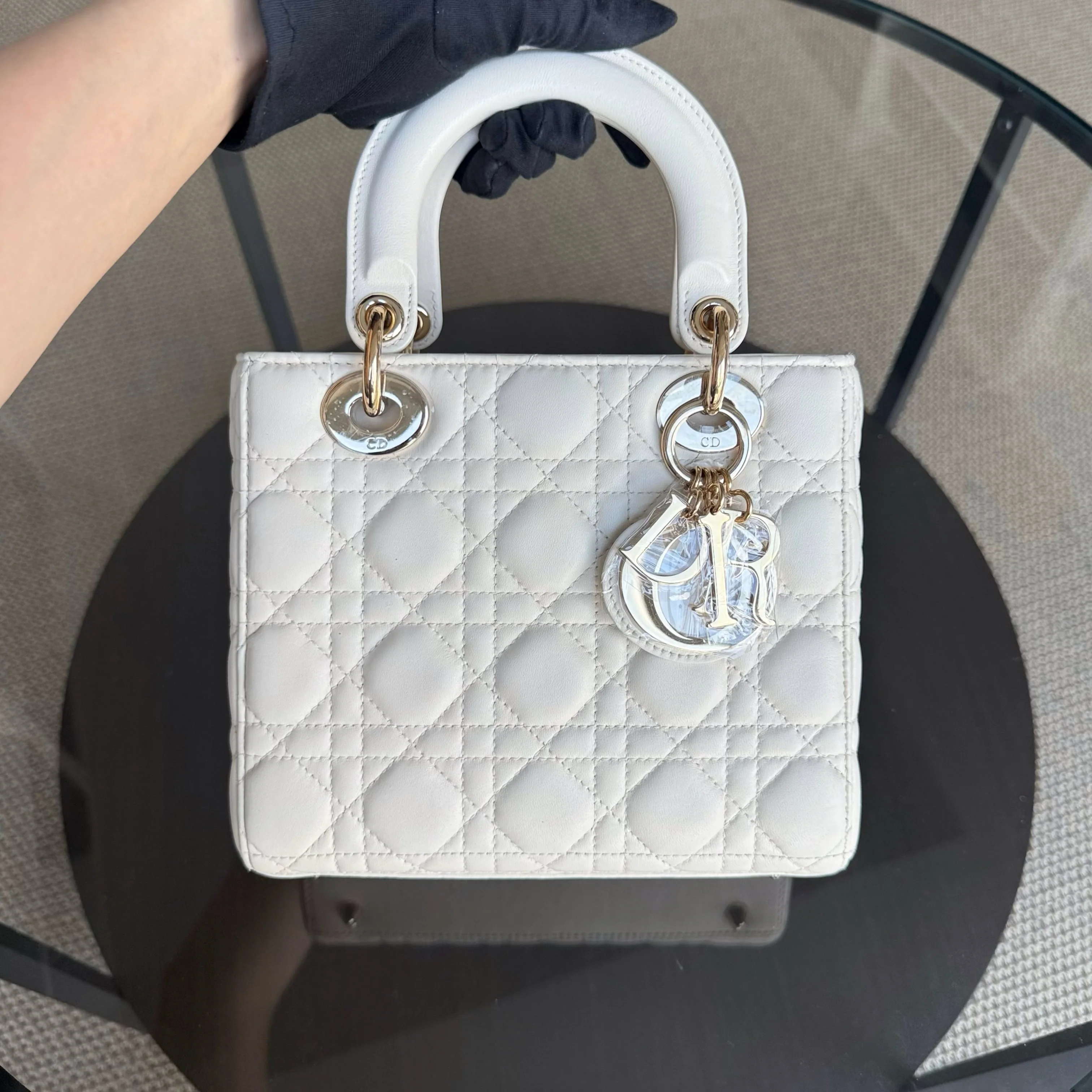 Dior MyABC Lady Small - Cannage Lambskin White Gold Hardware