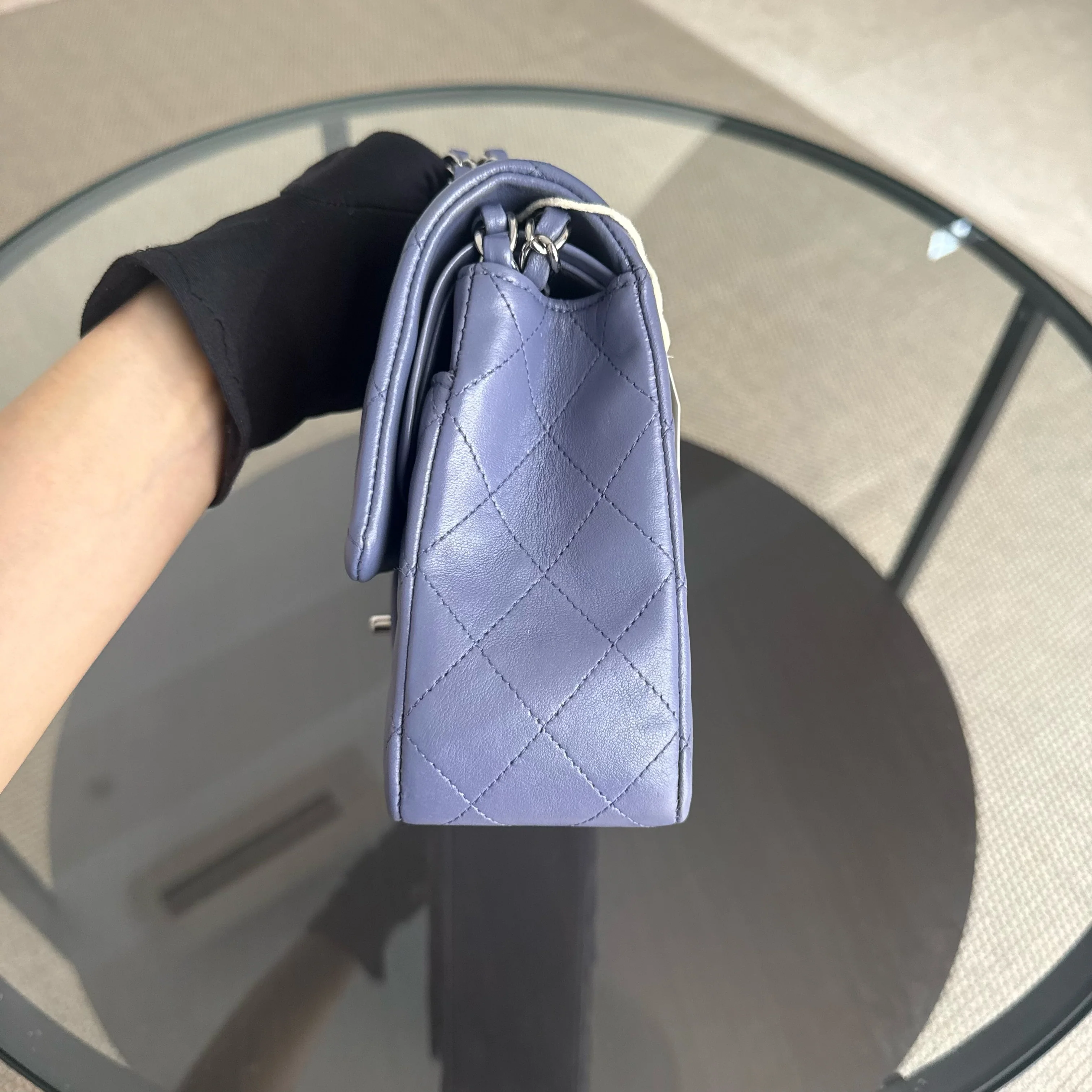 Chanel Classic Flap Medium - 25CM Quilted Lambskin Lavender Silver Hardware Series 15