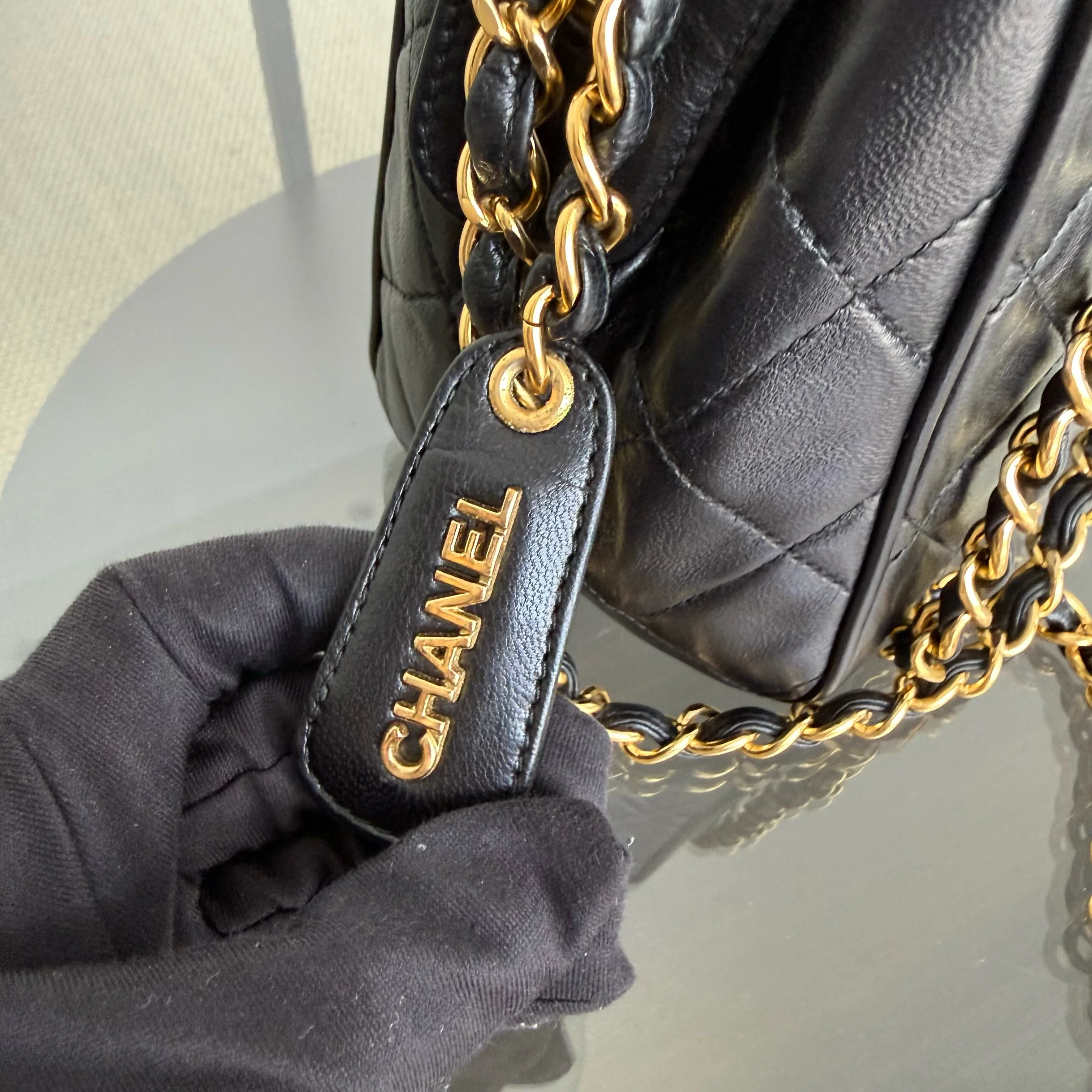 Chanel Clutch With Chain - Lambskin Quilted Black 24K Gold Hardware Series 3