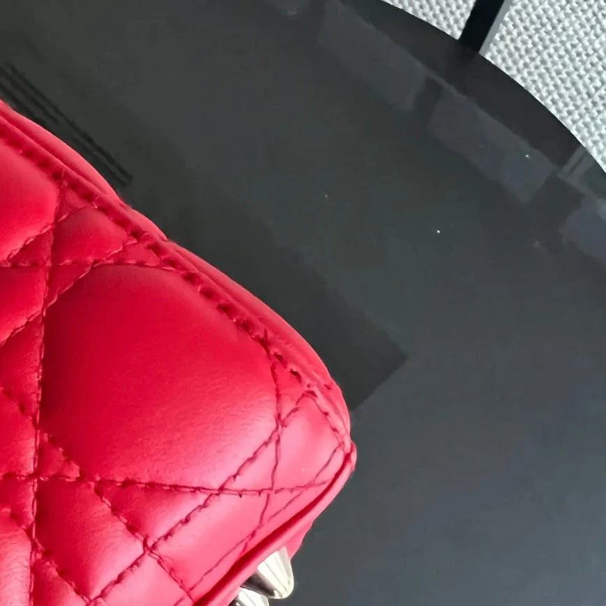 Dior Lady Small Flap - Cannage Lambskin Red Gold Hardware