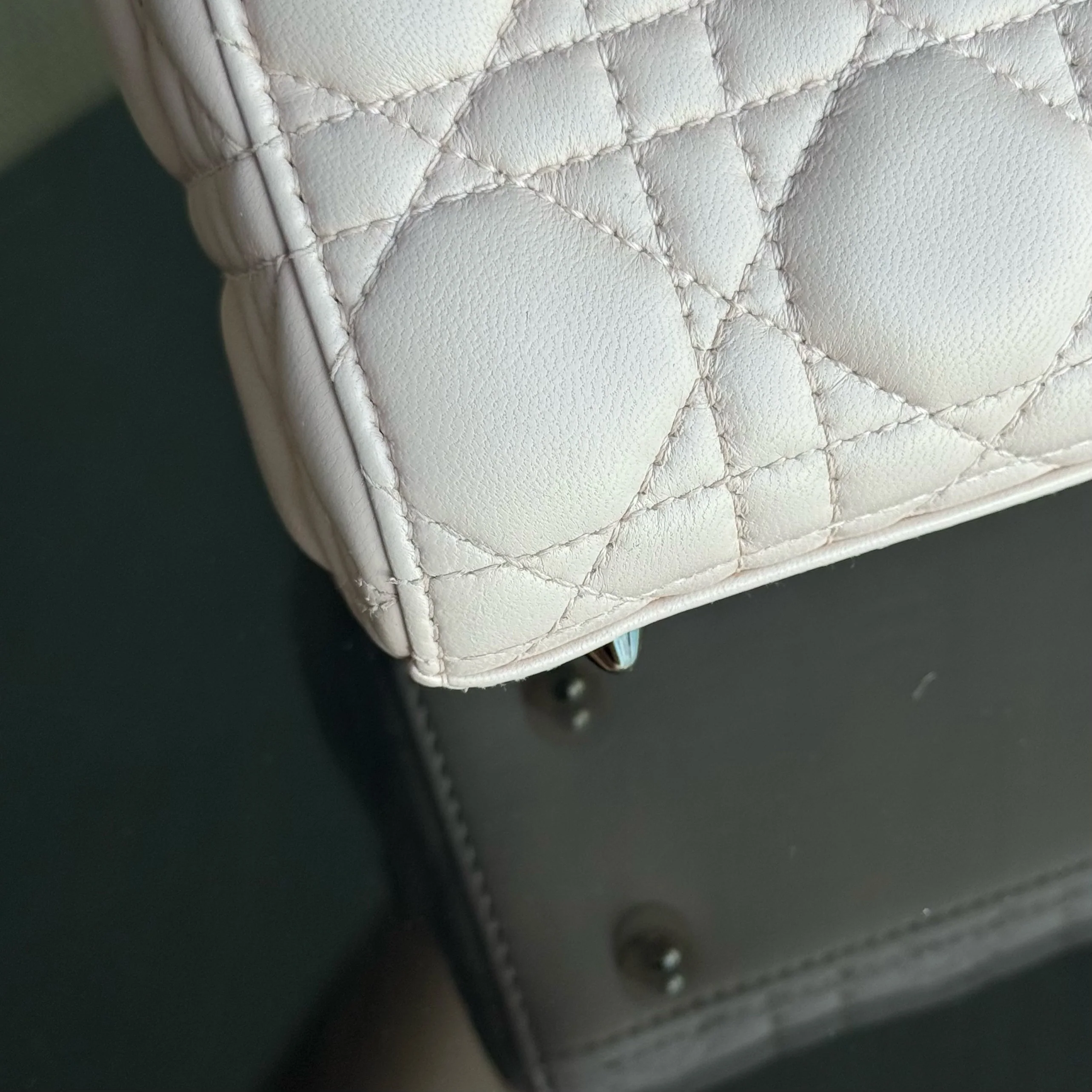 Dior Lady Small Flap - Cannage Lambskin Light Sakura Pink Gold Hardware NO STRAP