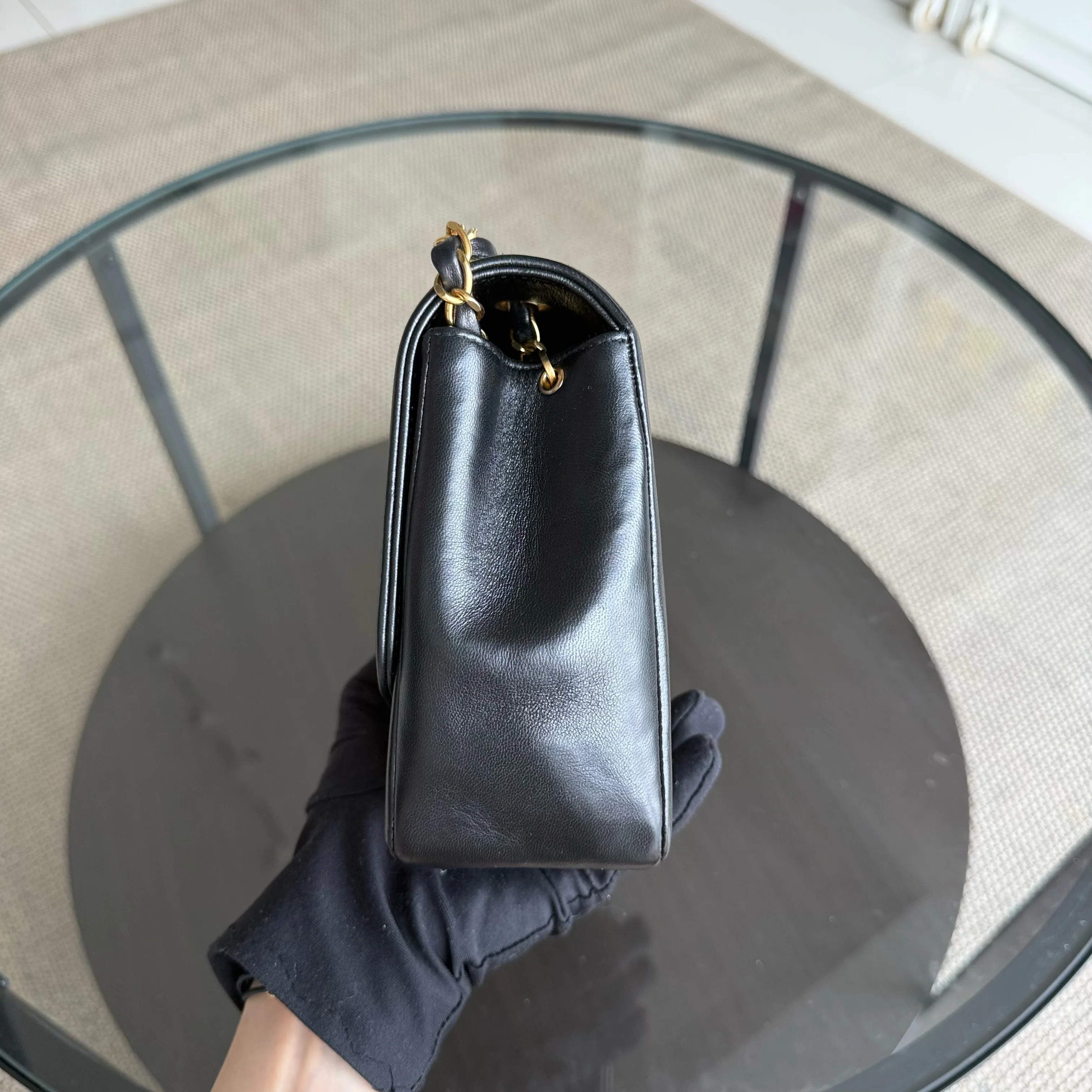 Chanel Diana Medium Vintage - Quilted Lambskin Black Gold Hardware Series 2