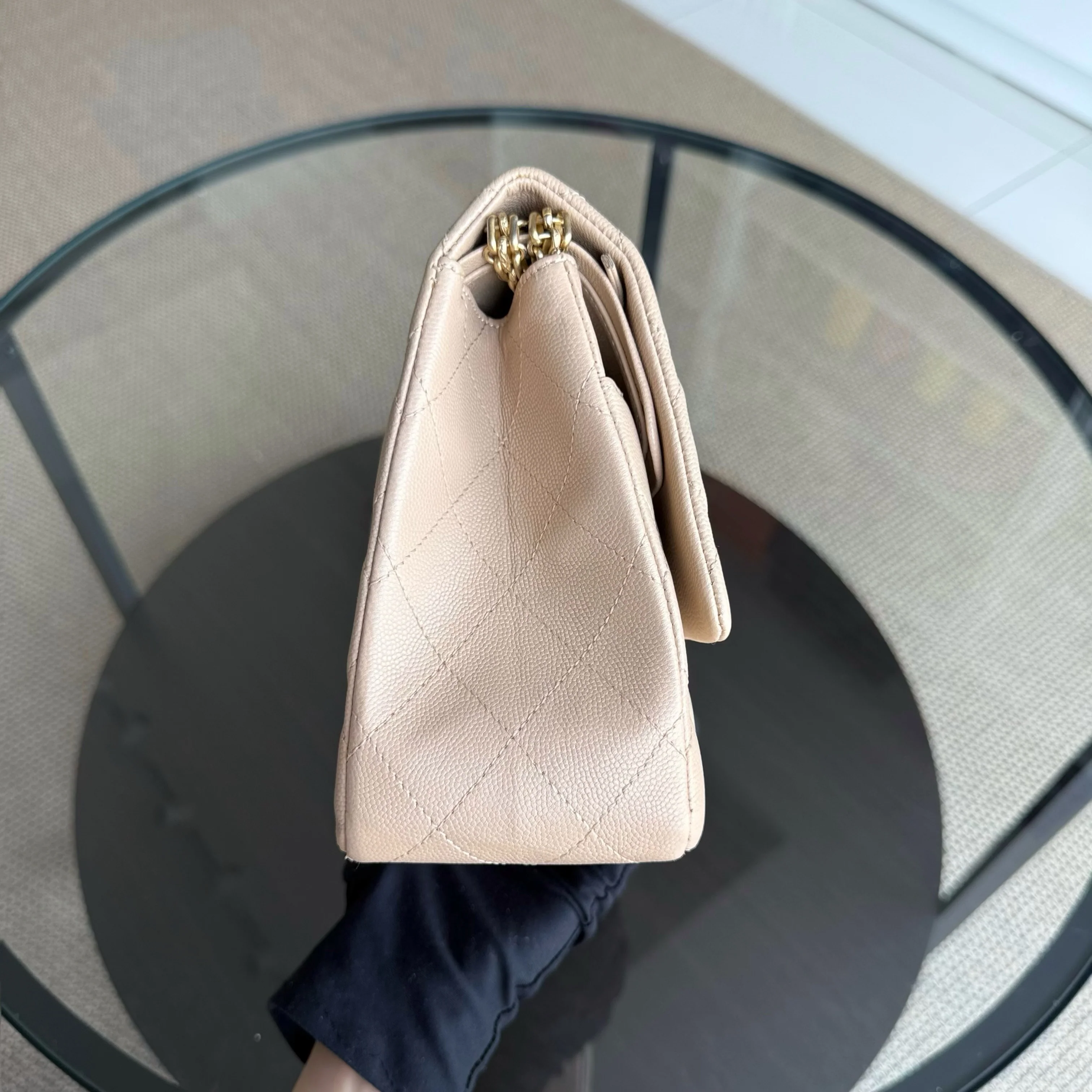 Chanel 2.55 Reissue 226 - Caviar Quilted Grained Calfskin Beige Gold Hardware Series 23