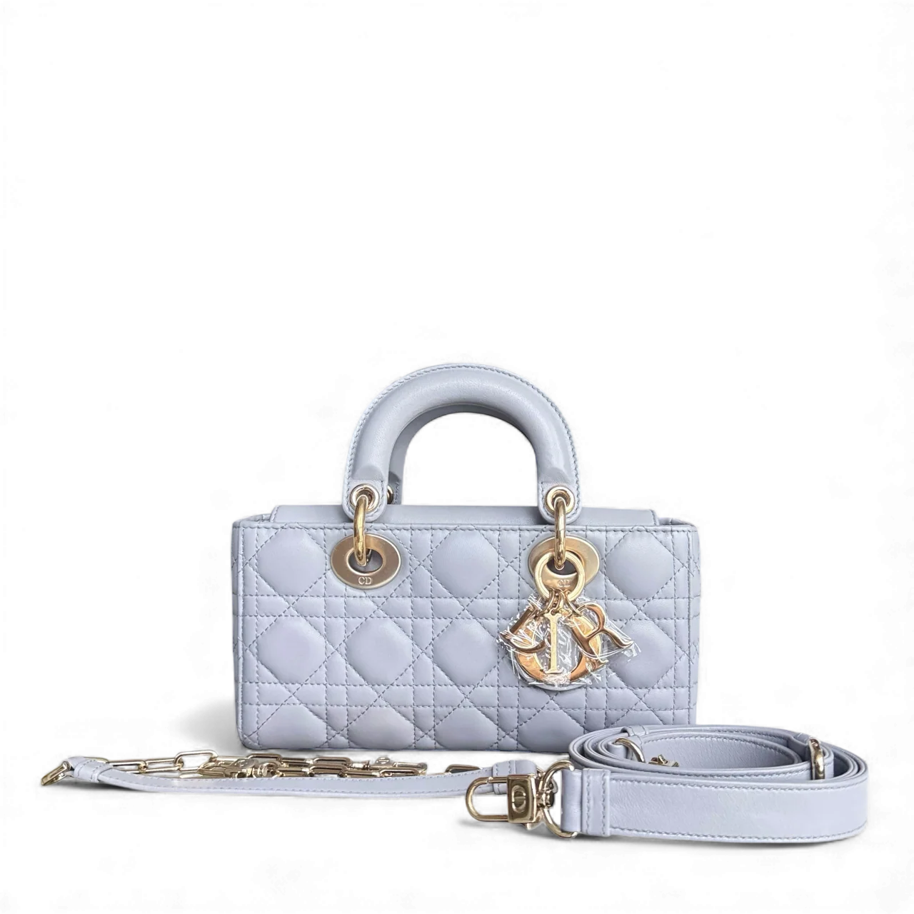 Dior Lady D-Joy Small - Cannage Lambskin Gray Gold Hardware
