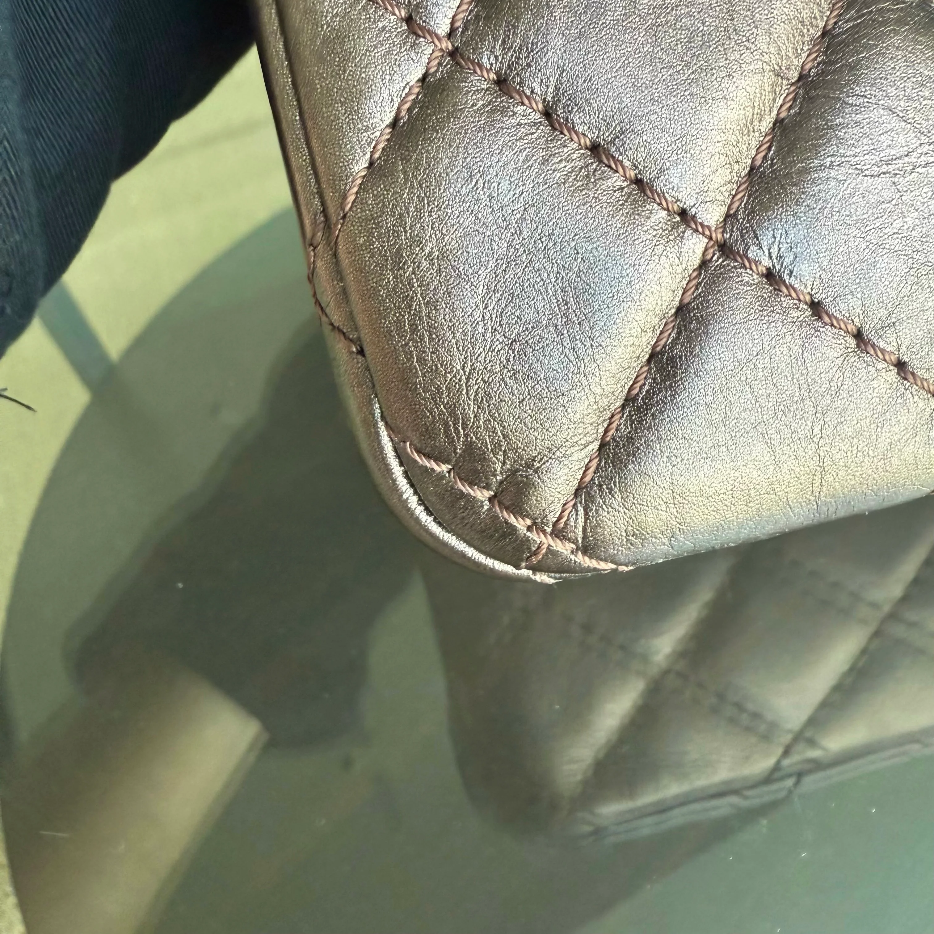 Chanel 2.55 226 Medium 28CM Quilted Calfskin Metallic Brown Bronze Silver Hardware Series 12