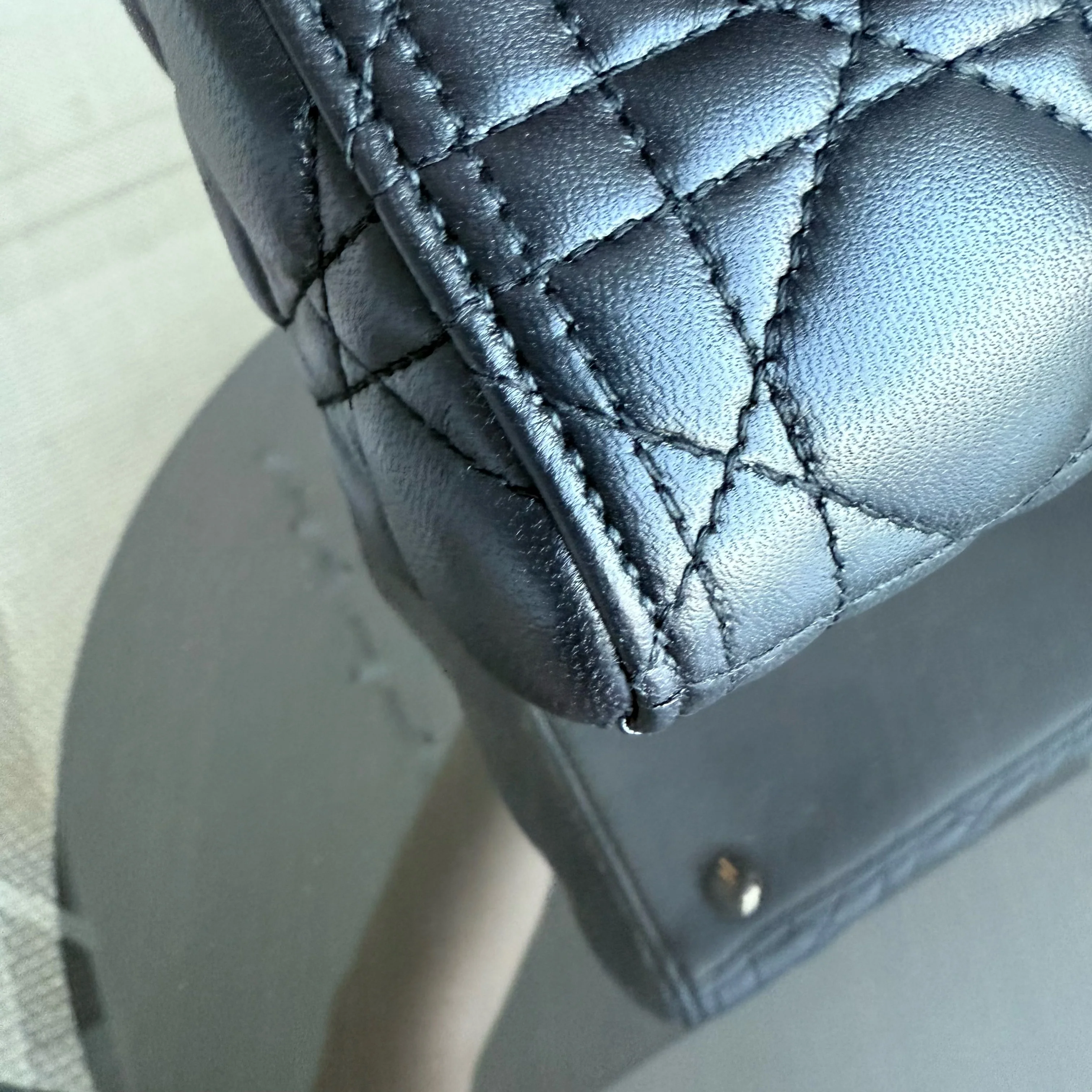 DIor Lady Large - Cannage Lambskin Black Gold Hardware NO STRAP