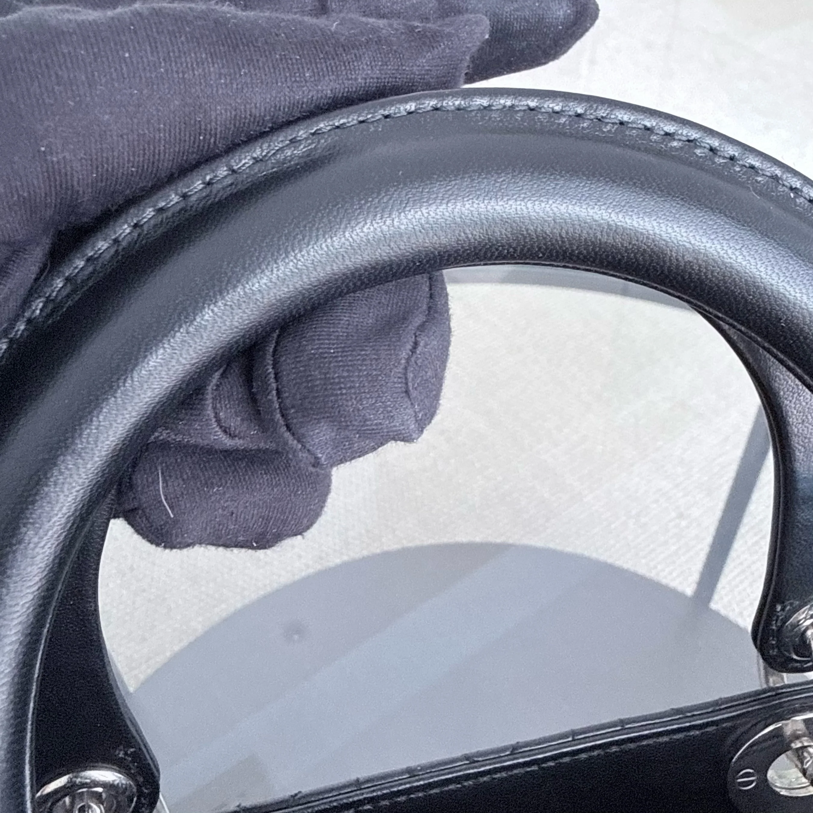 DIor Lady Large - Cannage Lambskin Black Silver Hardware NO STRAP