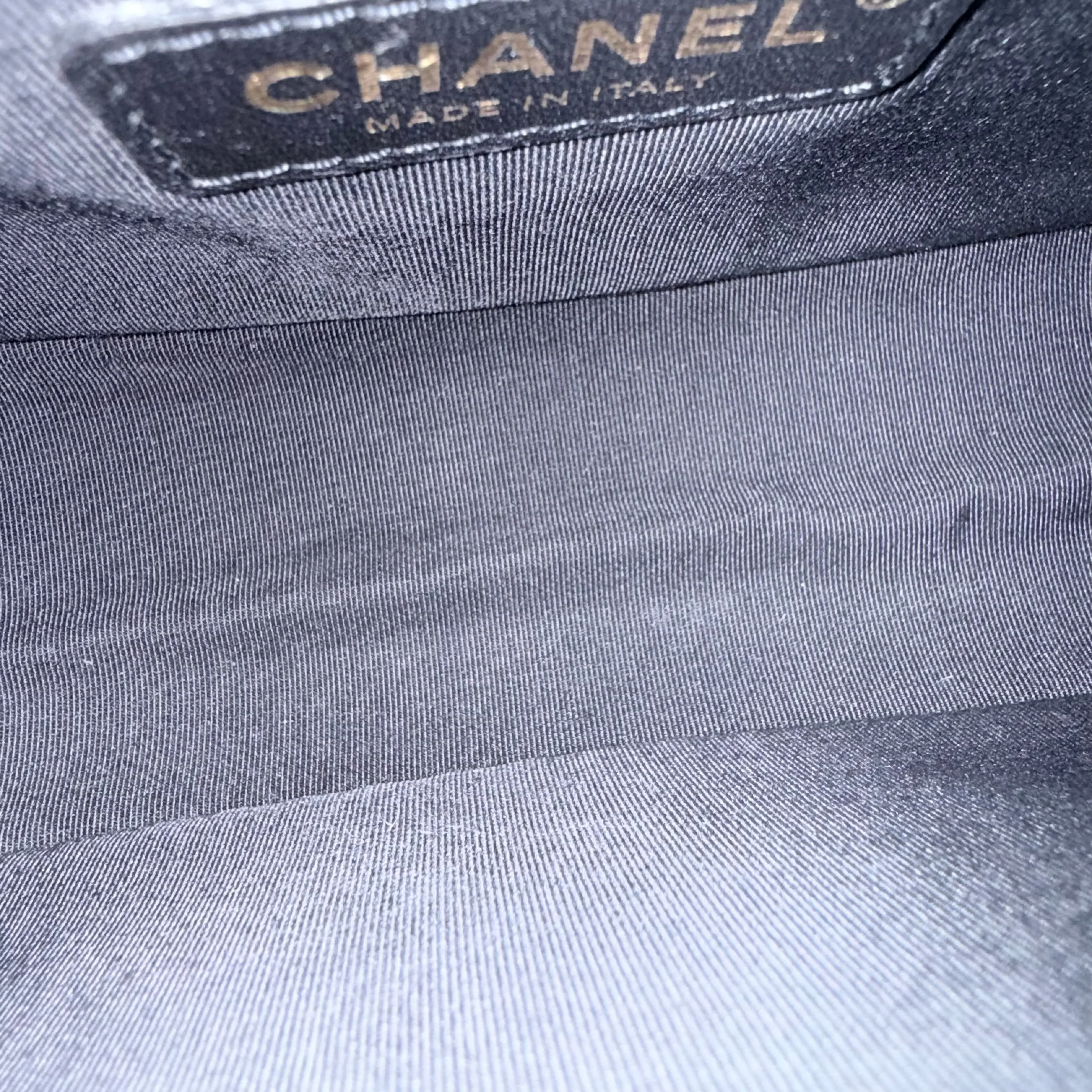 Chanel Boy Medium - Caviar 25CM Chevron Black Gold Hardware Series 24