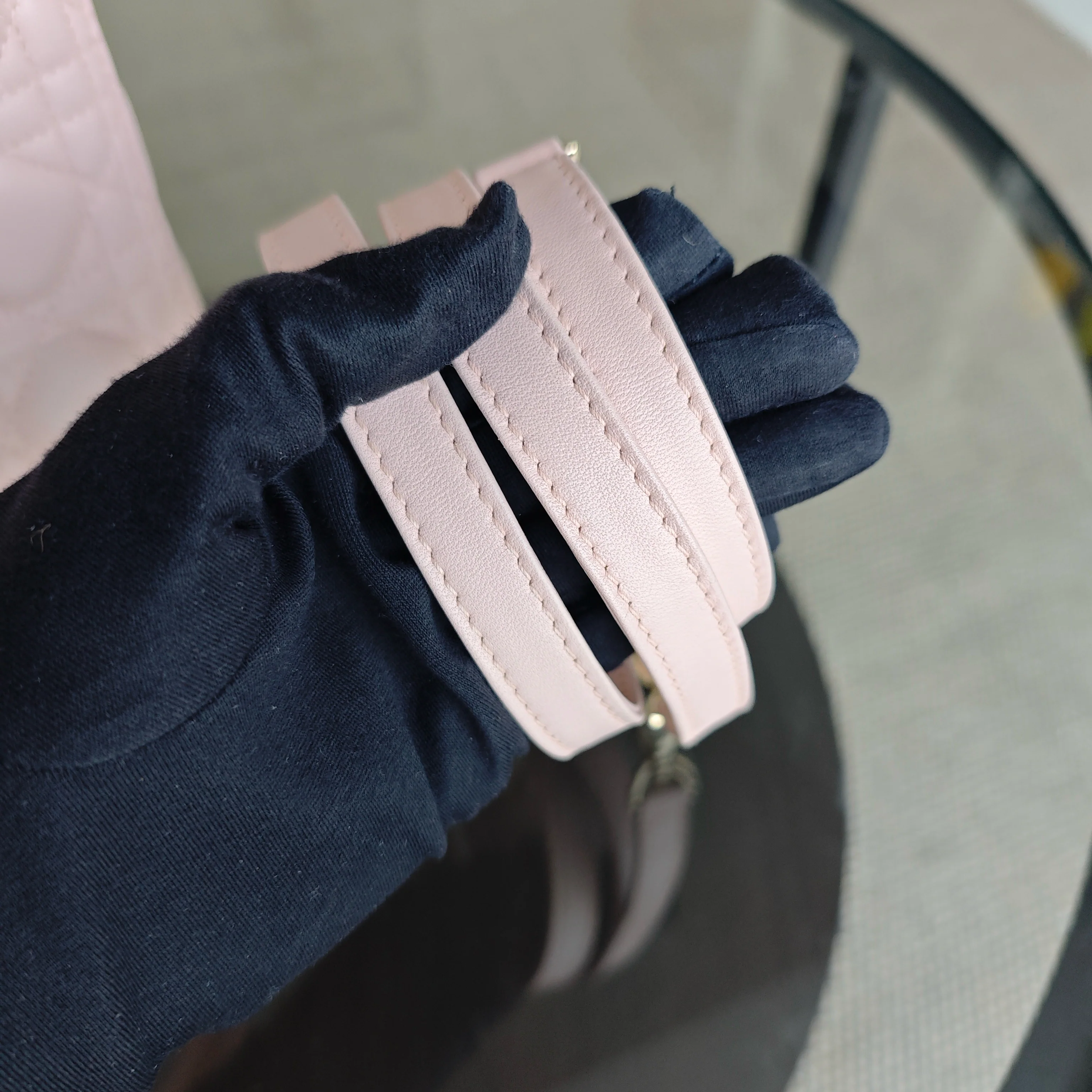 Dior Lady Large - Cannage Lambskin Light Pink Gold Hardware