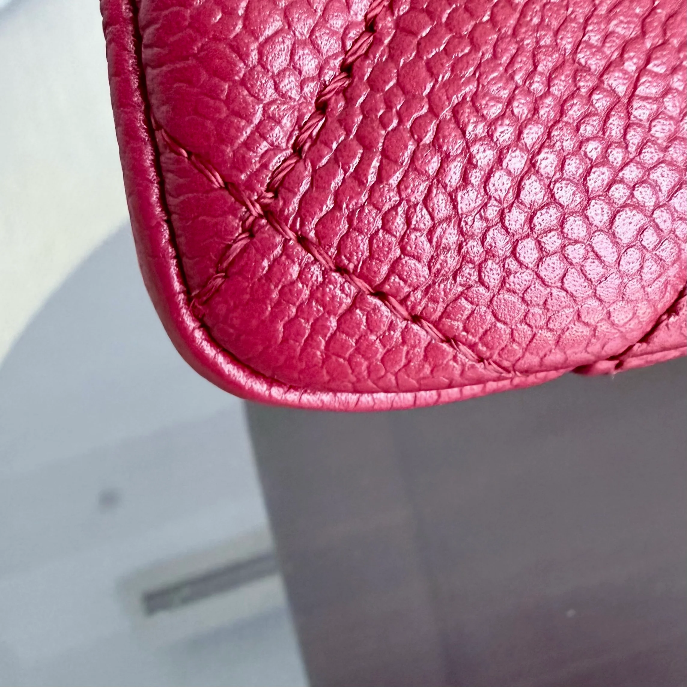 Chanel GST Grand Shopping Tote - Caviar Quilted Dark Red Silver Hardware