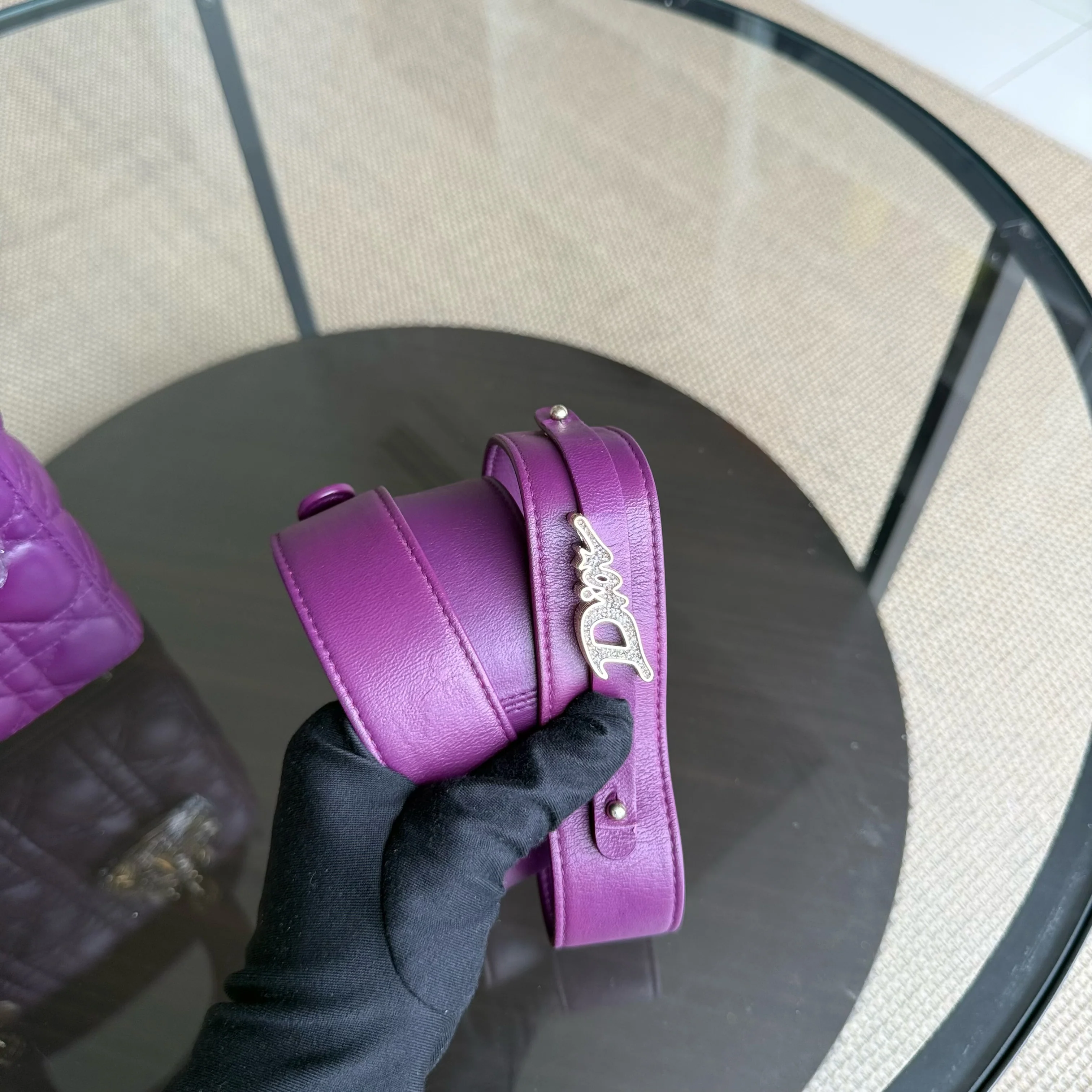 Dior Lady Small ABC - Cannage Lambskin Purple Gold Hardware MyABC