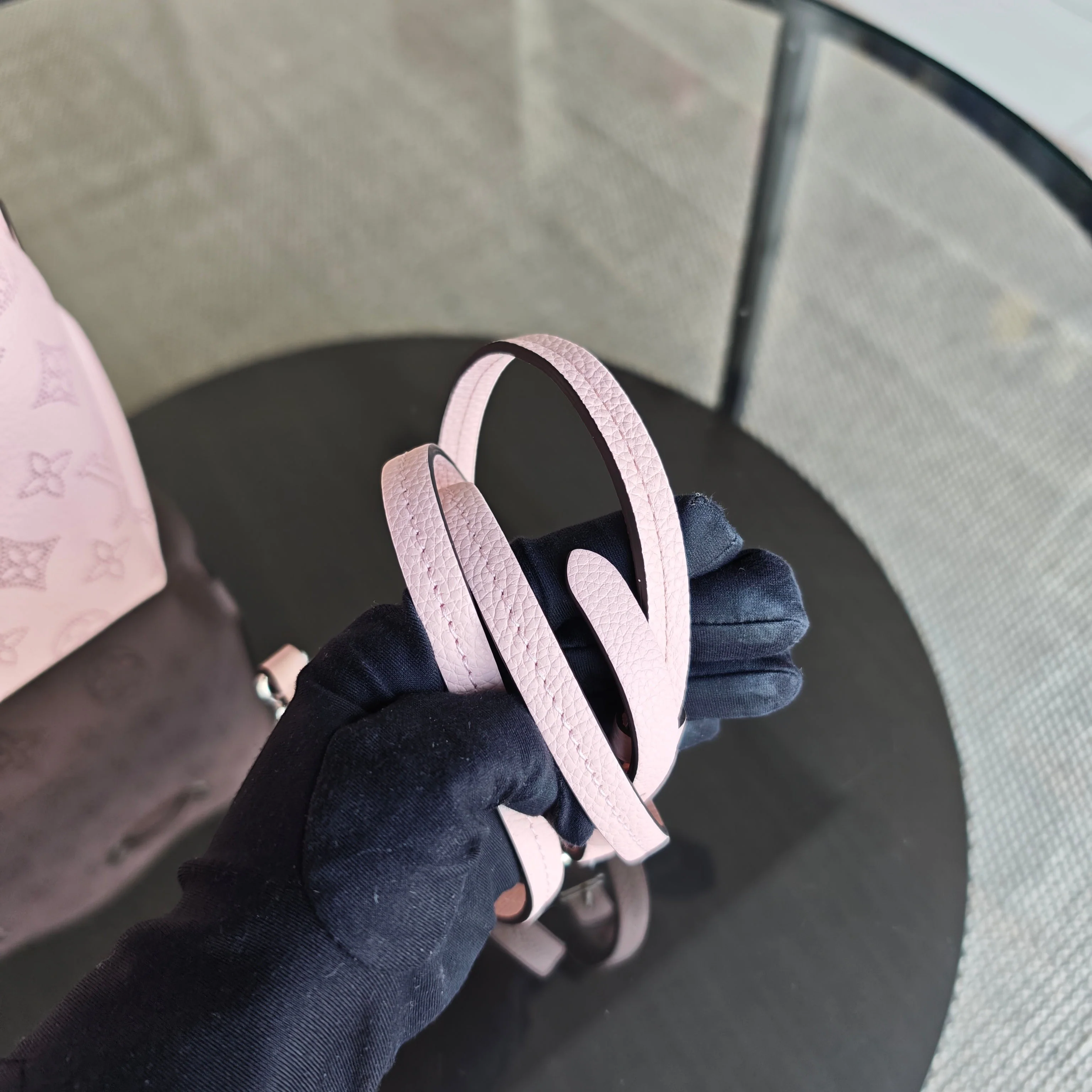 LOUIS VUITON Bella Bucket Bag Sakura Pink Calfskin Gold Hardware