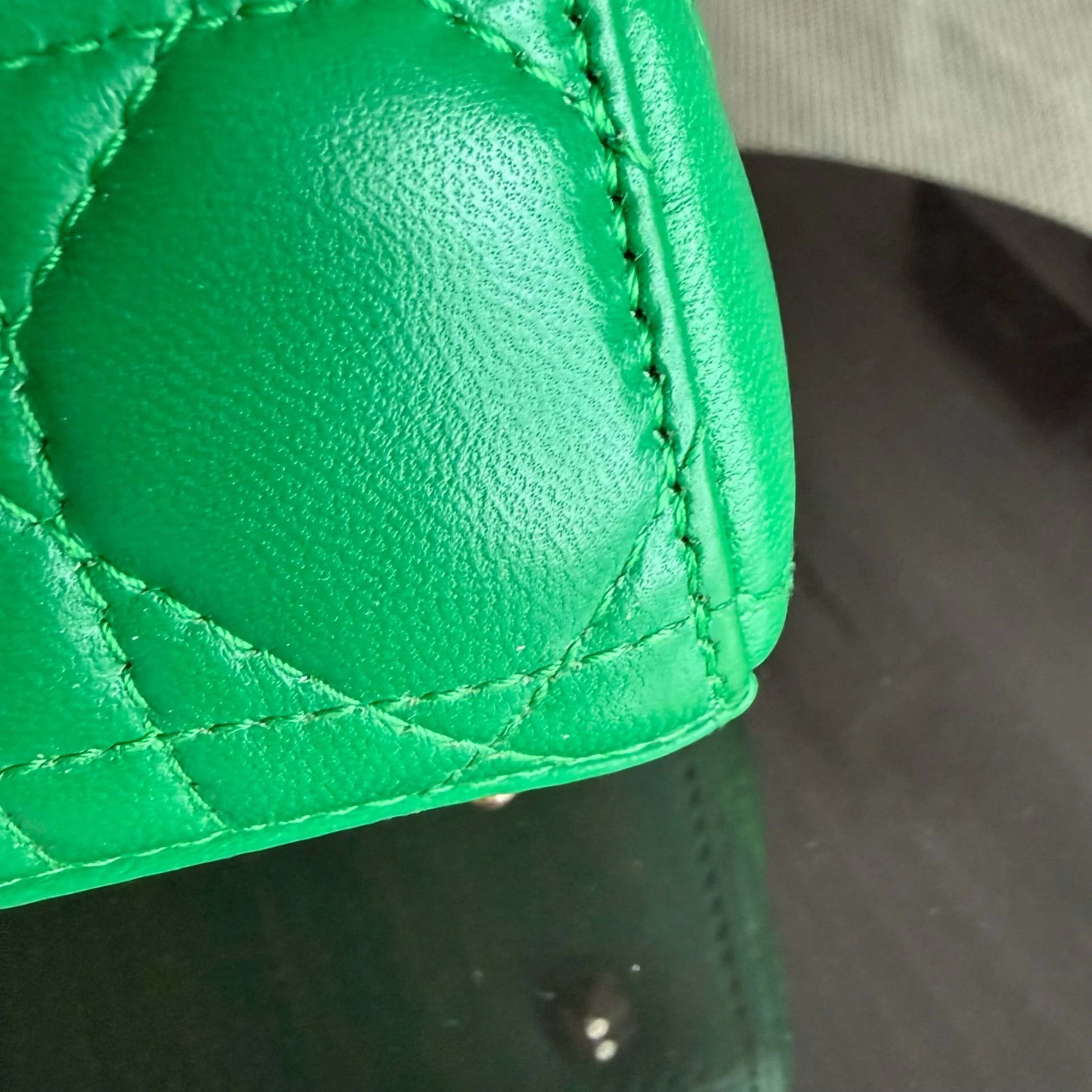 Dior Lady Small Flap - Cannage Lambskin Green Gold Hardware