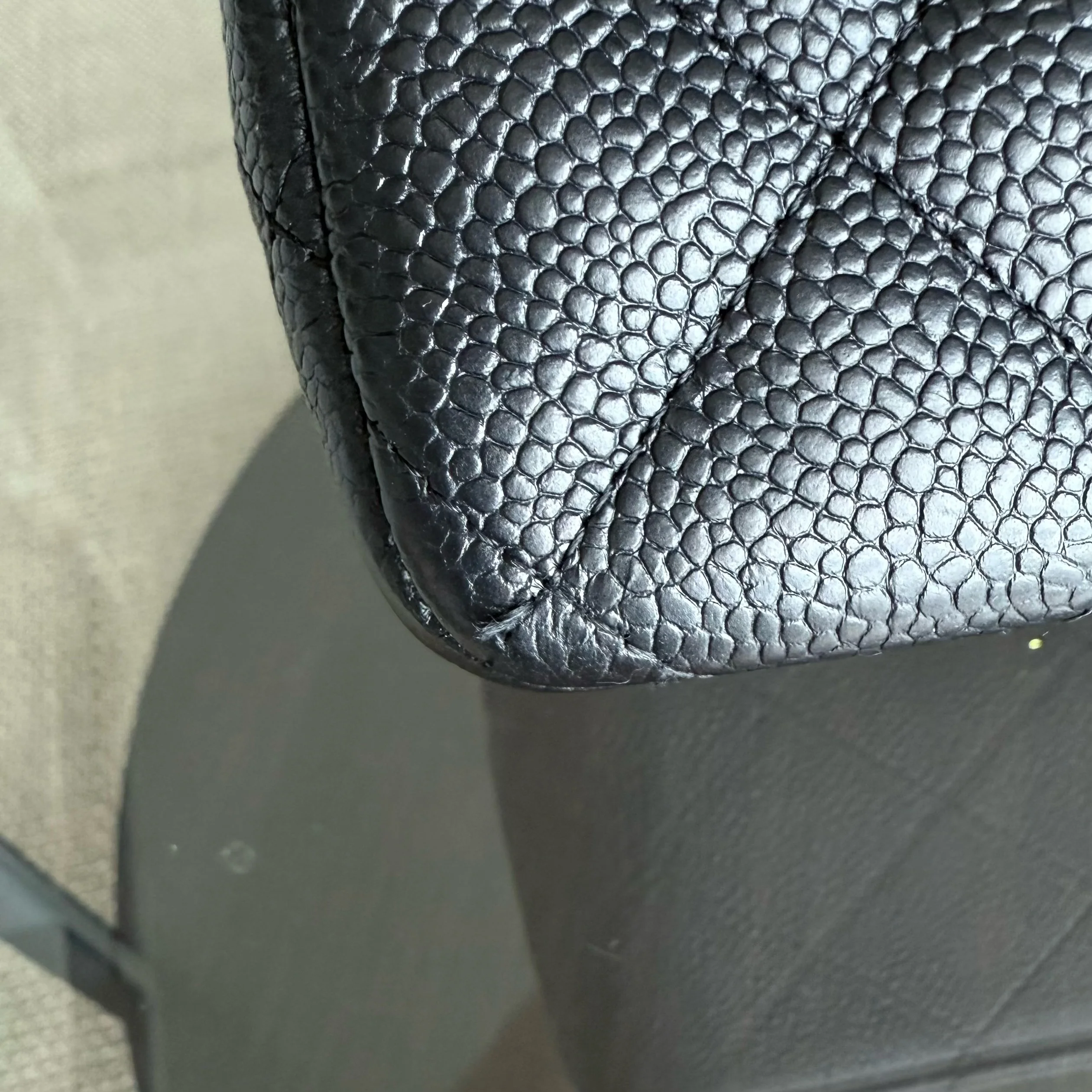 Chanel Classic Flap Jumbo - Caviar 30CM Double Flap Quilted Grained Calfskin Black Gold Hardware