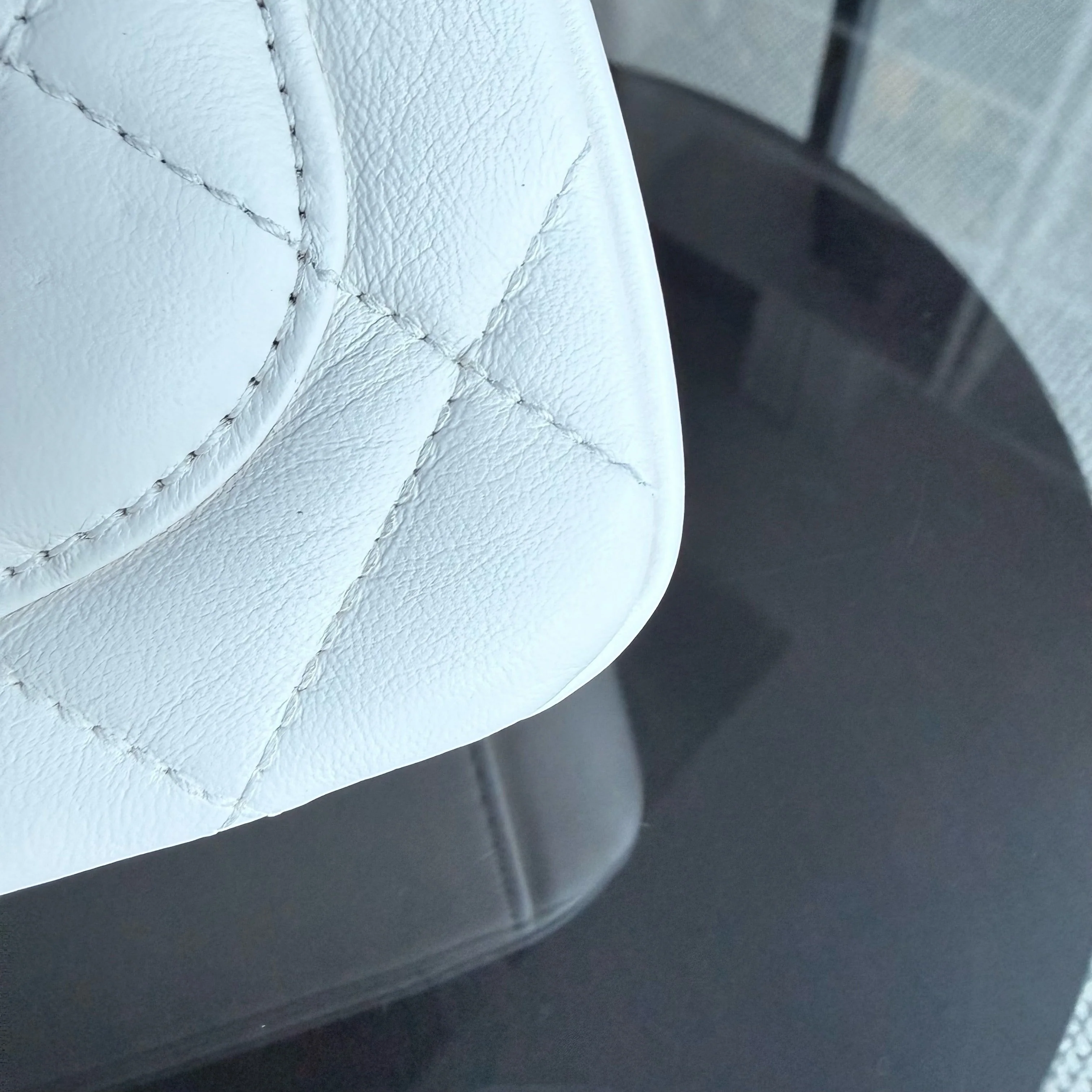 Chanel Classic Flap Mini Square - 17CM Quilted Lambskin White Gold Hardware Microchip