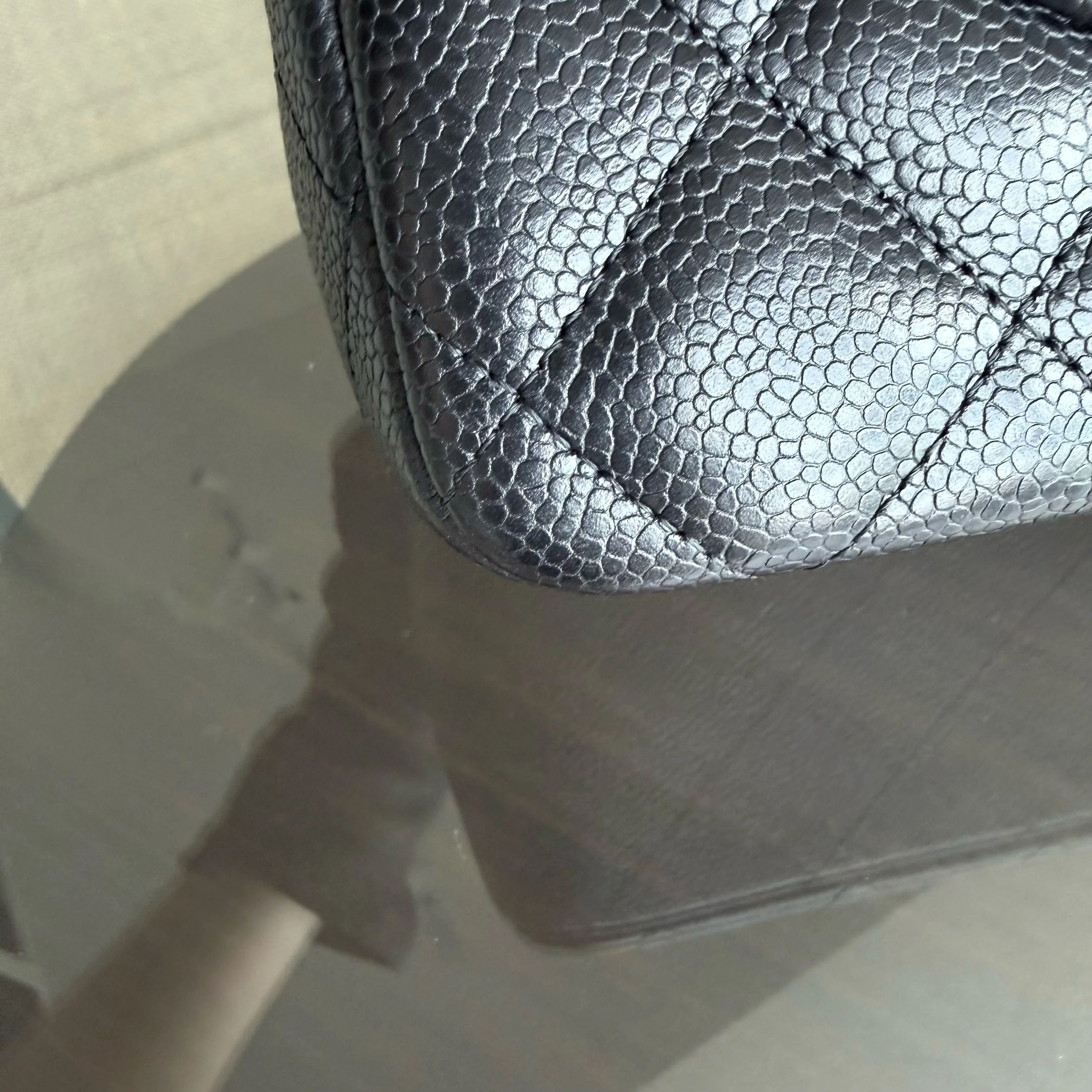 Chanel Classic Flap Jumbo - Caviar 30CM Single Flap Quilted Black Gold Hardware Series 13