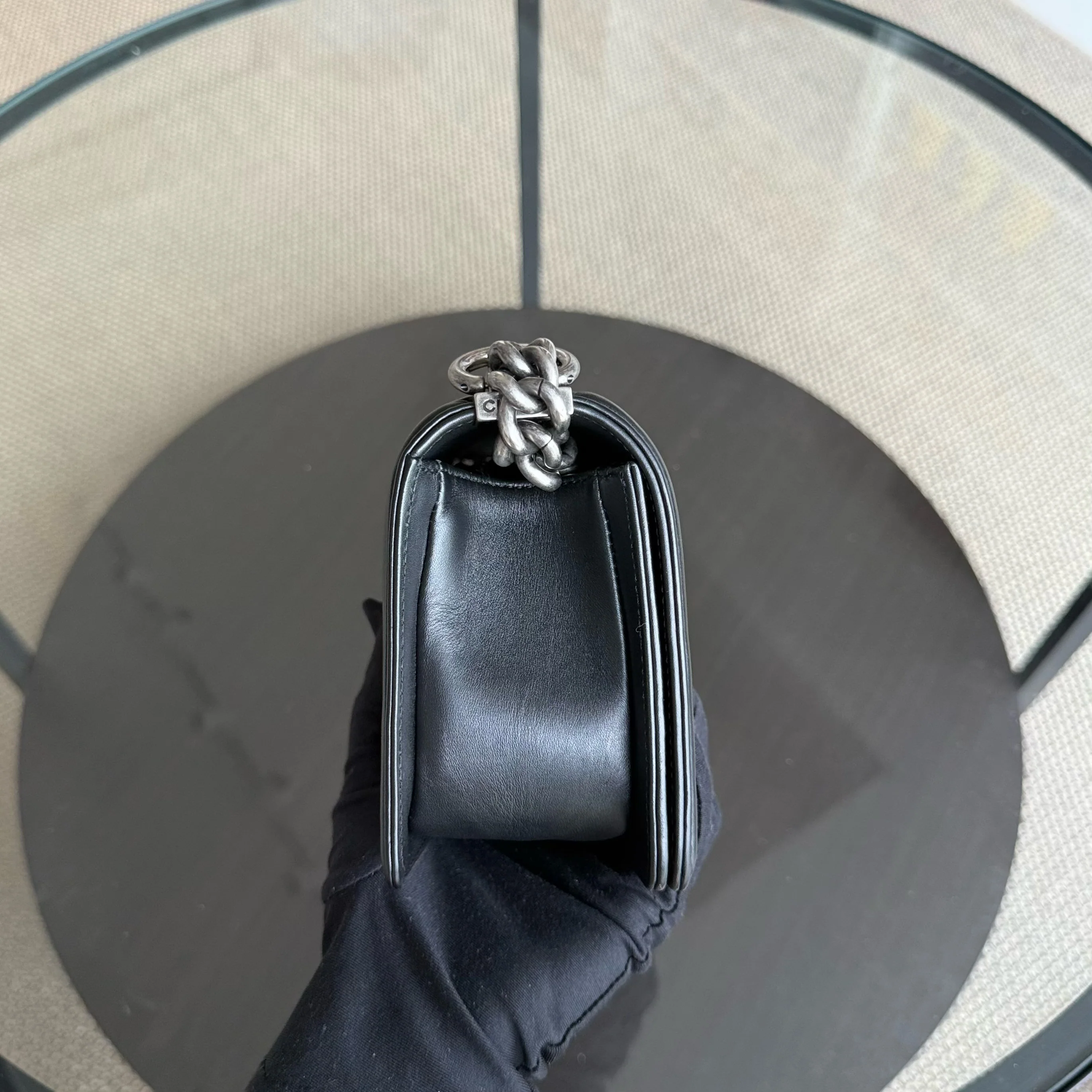 Chanel Boy Small - Small Galuchat Stingray Black Ruthenium Silver Hardware Series 18